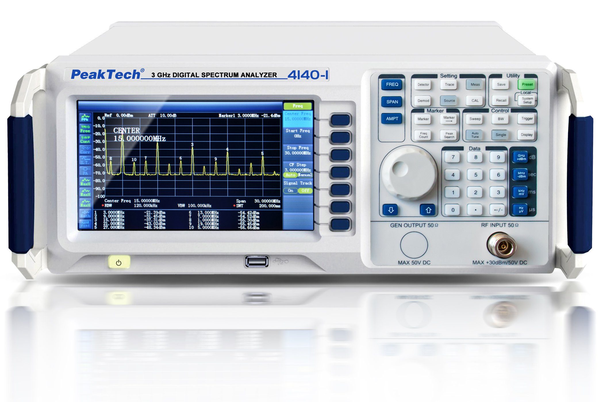 PeakTech Spannungsprüfer PeakTech P 4140-1: 3 GHz Spectrum Analyzer ~ mit TFT-Anzeige, (1 St)