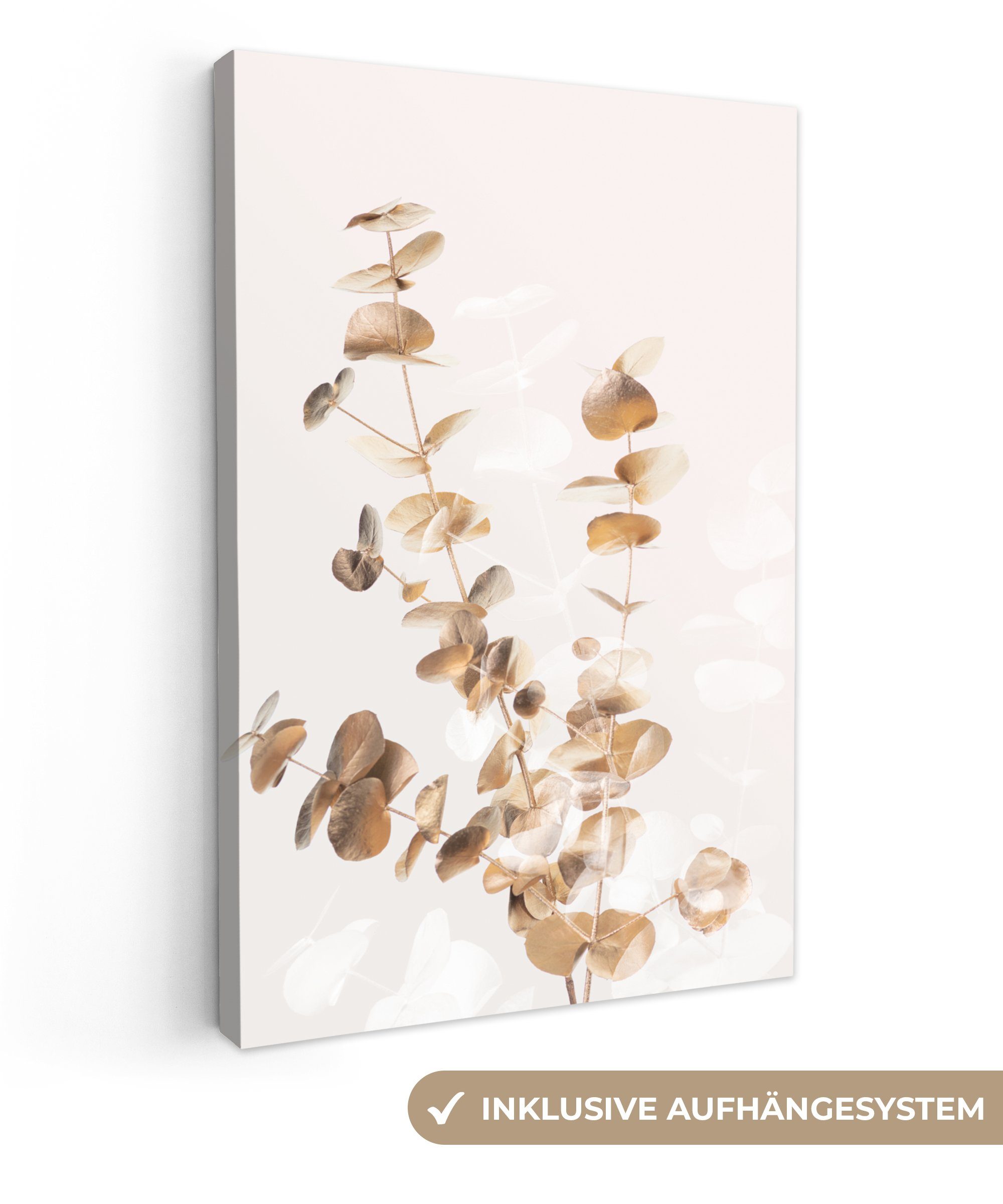 OneMillionCanvasses® Leinwandbild Eukalyptus - Gold - Blätter - Luxus - Nat günstig online kaufen