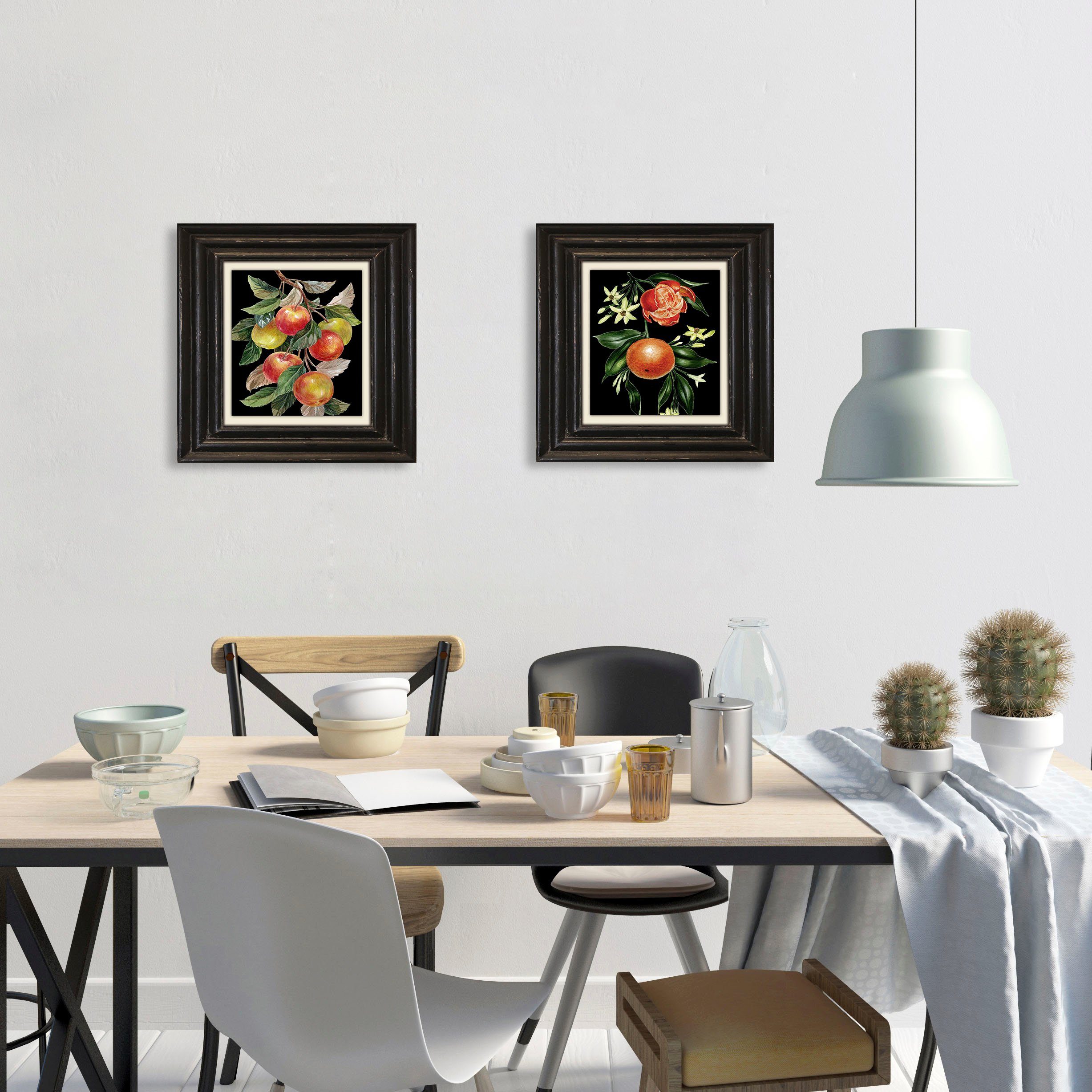 queence Leinwandbild Äpfel, Kunst, Obst, Obst Bilder, Stillleben, Premium-Leinwandstoff, Handarbeit aus Deutschland, 40x40cm