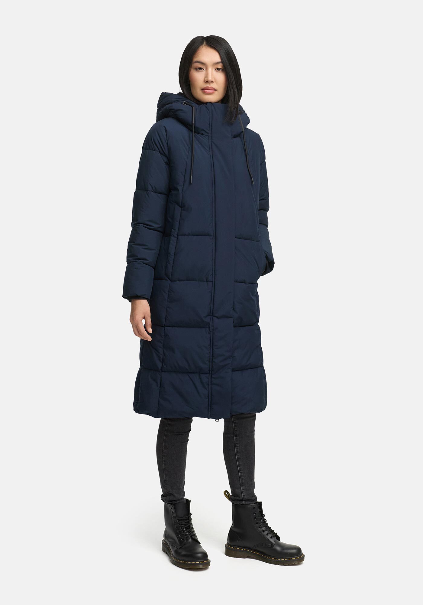 Marikoo Winterjacke Chumanii Warmer Wintermantel mit langem Schnitt für kalte Tage.