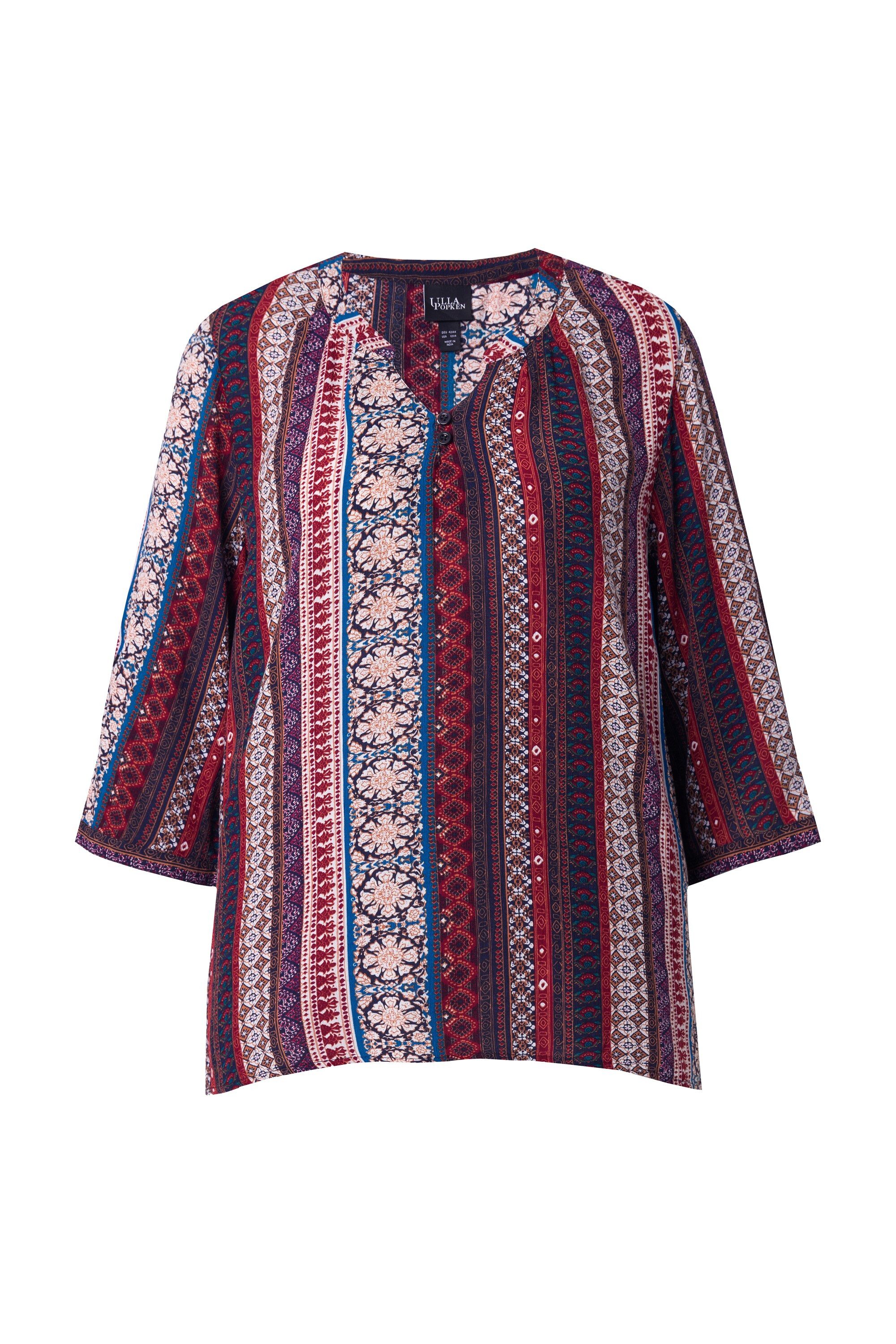 Ulla Popken Tunika Tunika bedruckt Rundhals günstig online kaufen
