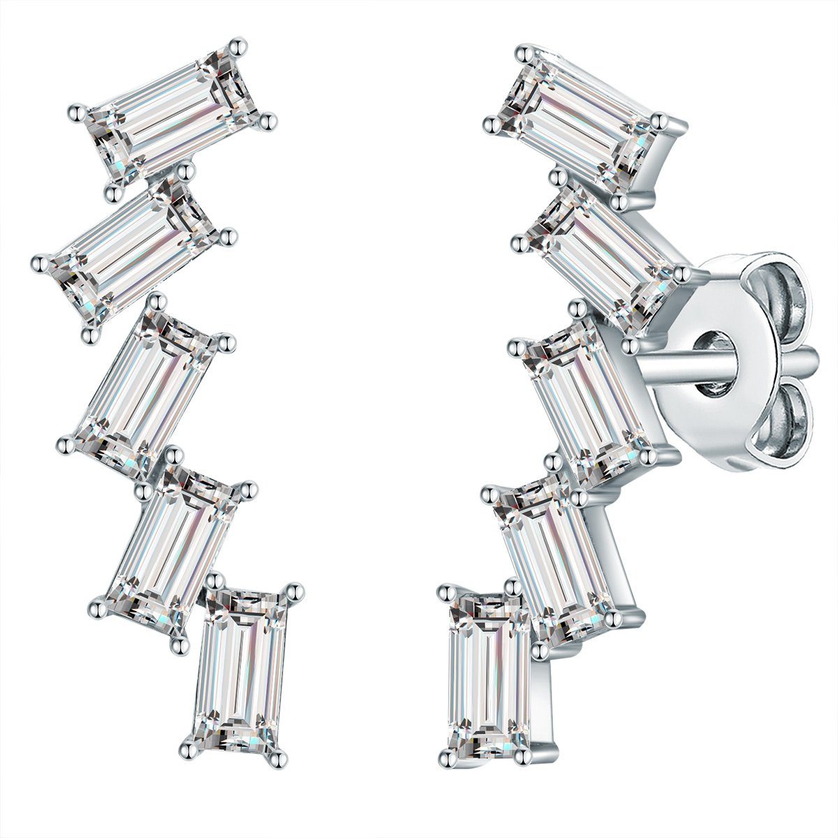 Lulu & Jane Paar Ohrhänger silber, verziert mit Kristallen von Swarovski® günstig online kaufen