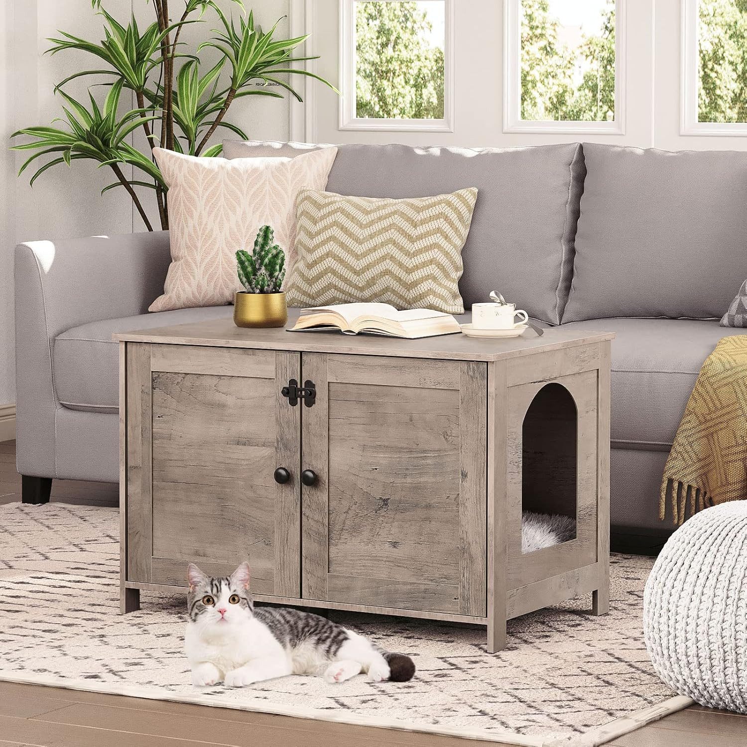 Hoobro Katzentoilette Katzenschrank, Katzenstreu-Aufbewahrungsbox, 78,5 x 4 günstig online kaufen