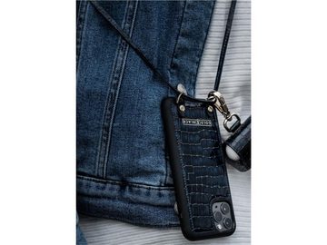 GOLDBLACK Handyhülle iPHONE 11 PRO LEDERHÜLLE MIT NECKLACE MILANO BLAU 14,86 cm (5,85 Zoll)