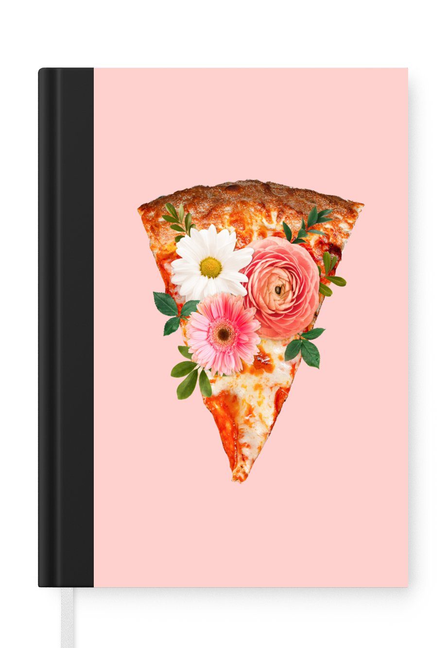 MuchoWow Notizbuch Pizza - Blumen - Stilleben, Journal, Merkzettel, Tagebuch, Notizheft, A5, 98 Seiten, Haushaltsbuch