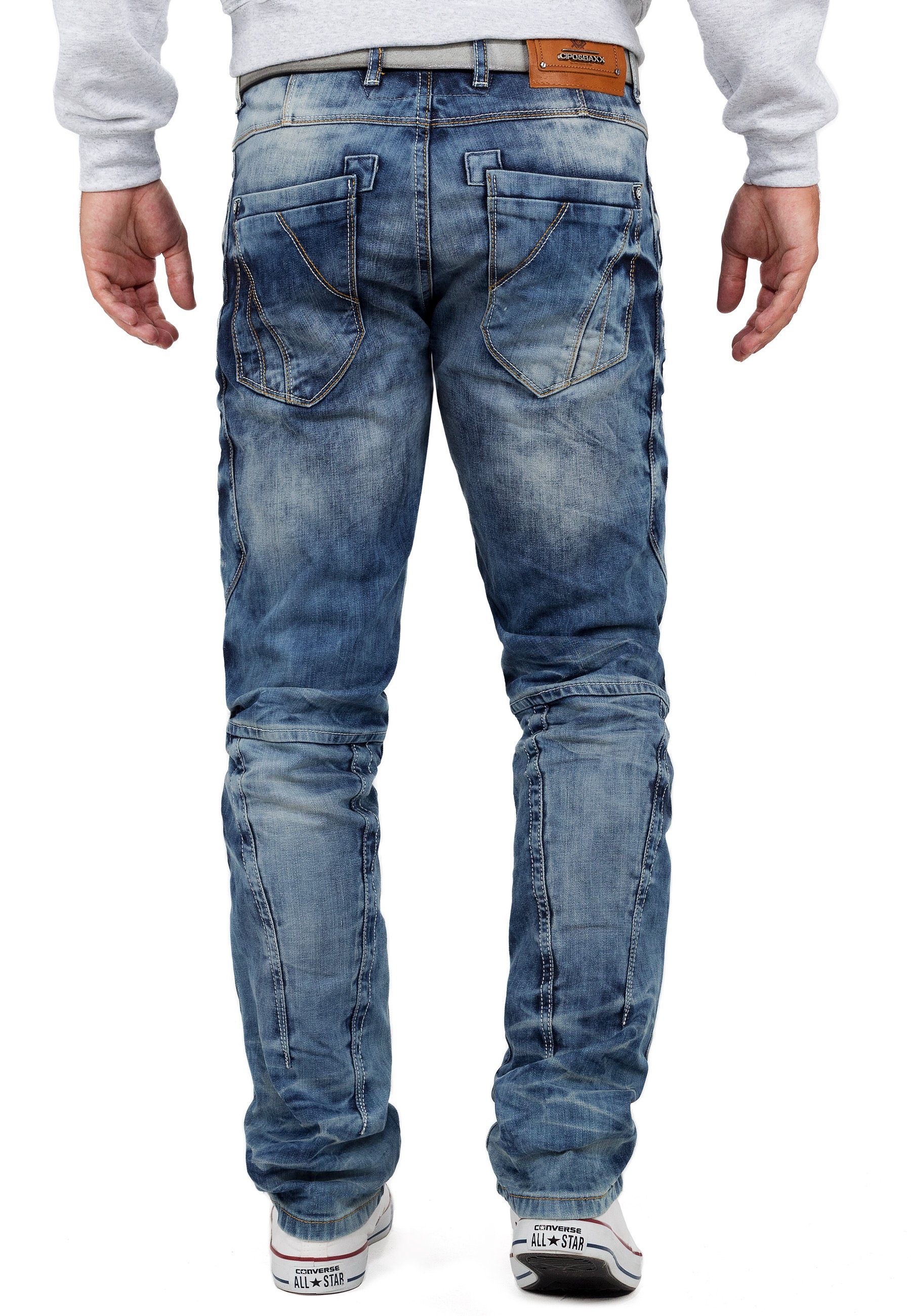 Baxx Nähten Cipo BA-CD346 und Denim Hose Verzierungen 5-Pocket-Jeans mit &