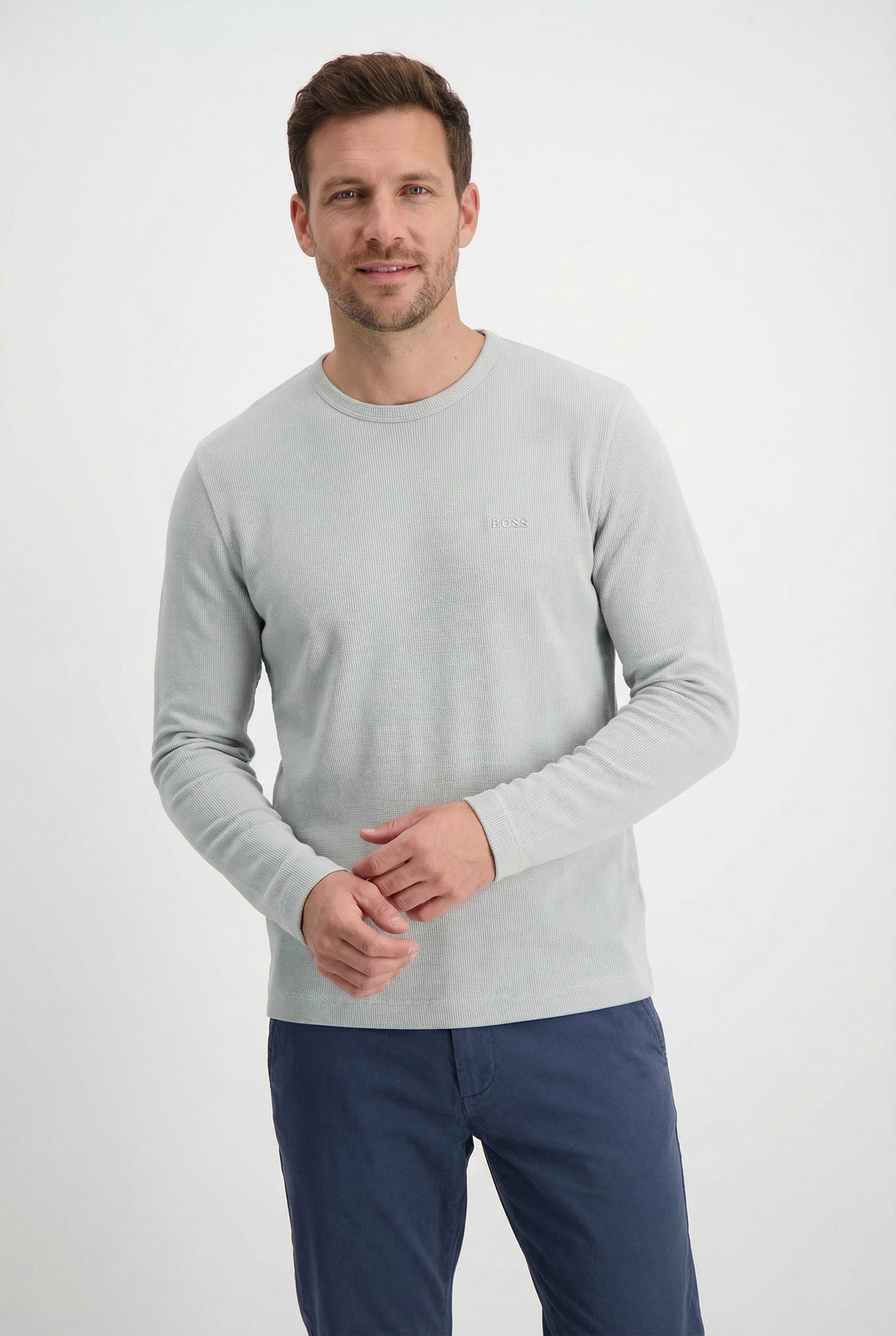 BOSS ORANGE Langarmshirt Tempesto mit BOSS-Stickerei