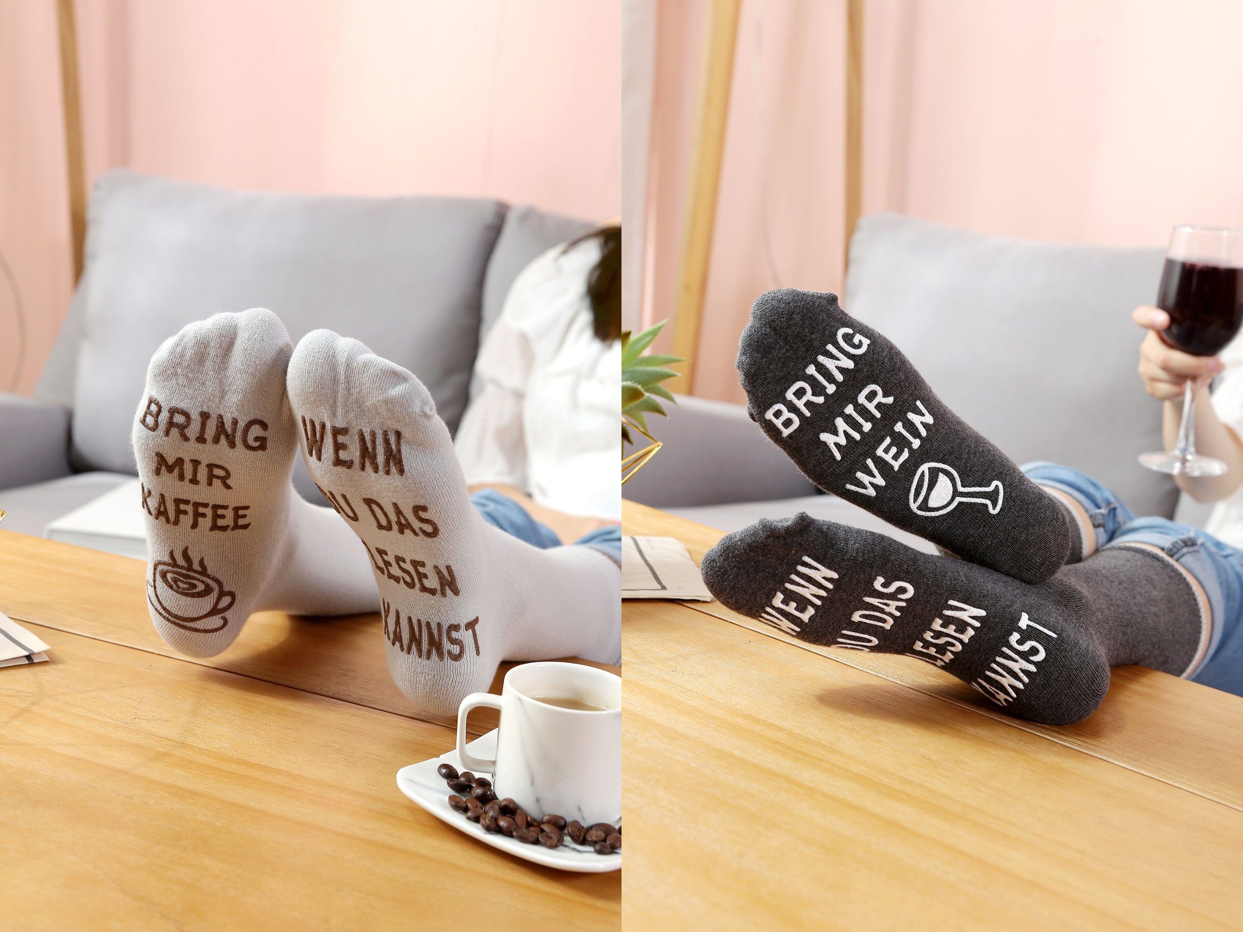 Lucadeau Freizeitsocken Geschenke für Frauen und Männer mit Anti-rutsch Spr günstig online kaufen