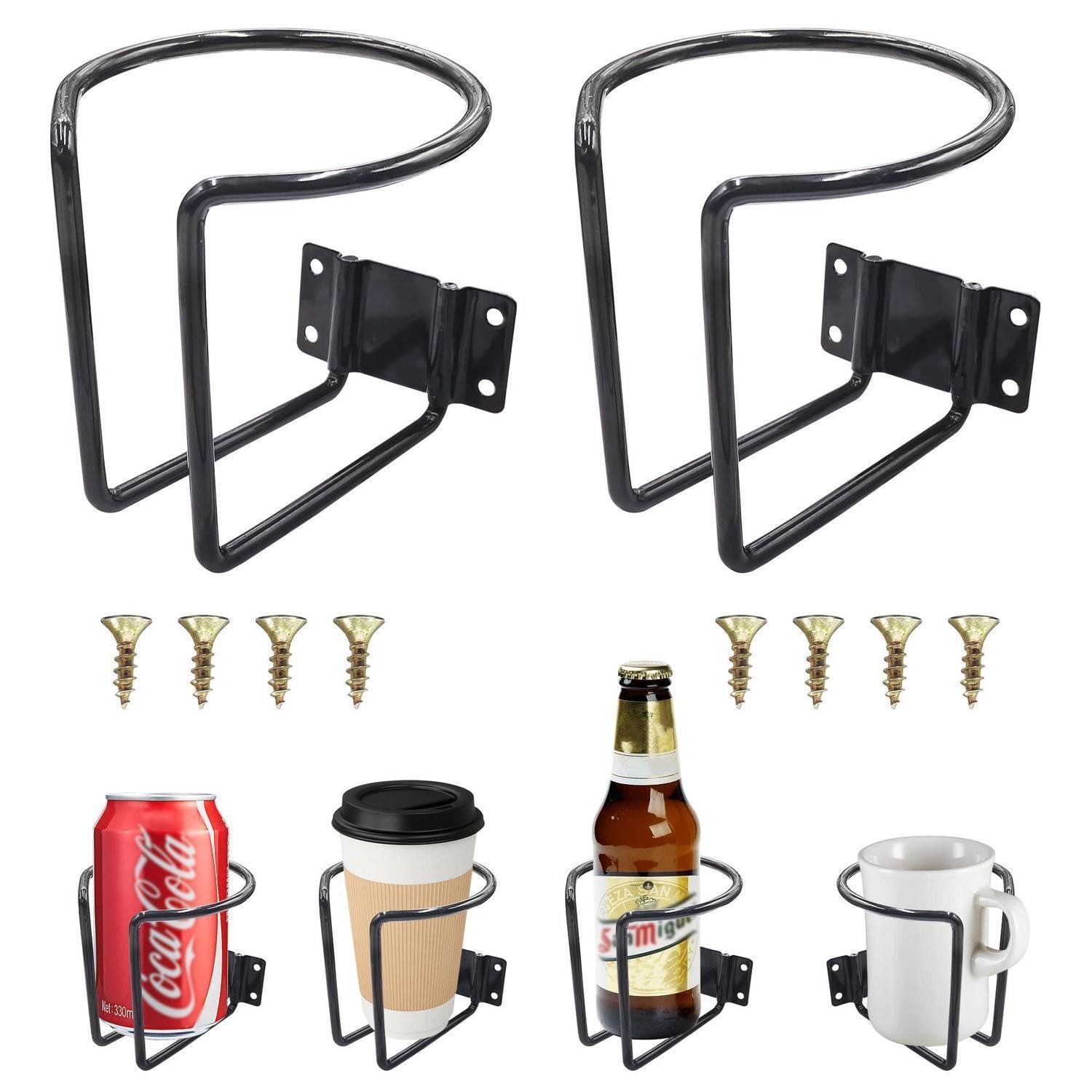 LuxusKollektion Becherhalter Becherhalter Auto Boot Edelstahl Universal RV Anhänger 2er Schwarz