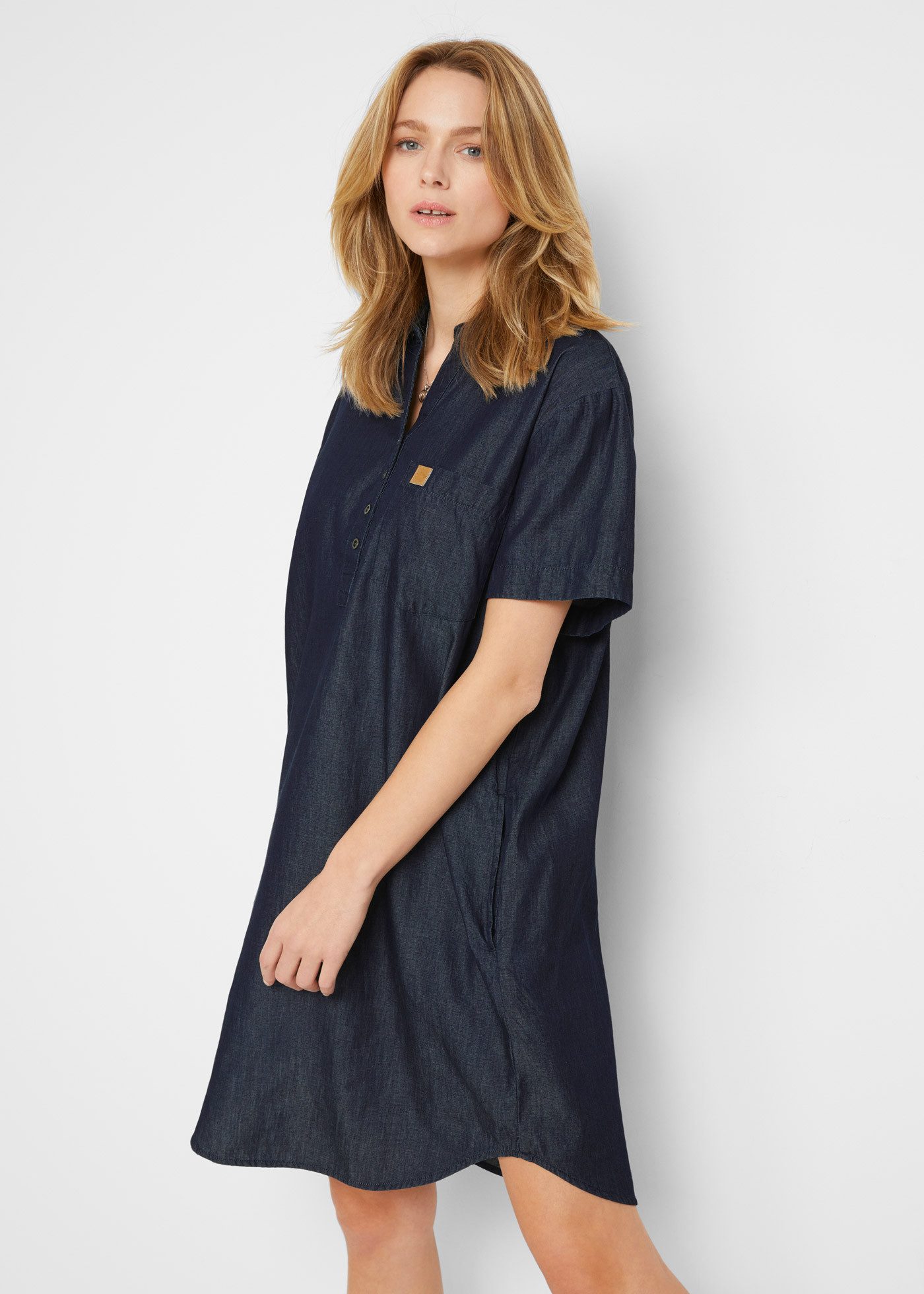 bonprix Jeanskleid mit Brusttasche und Eingrifftaschen günstig online kaufen