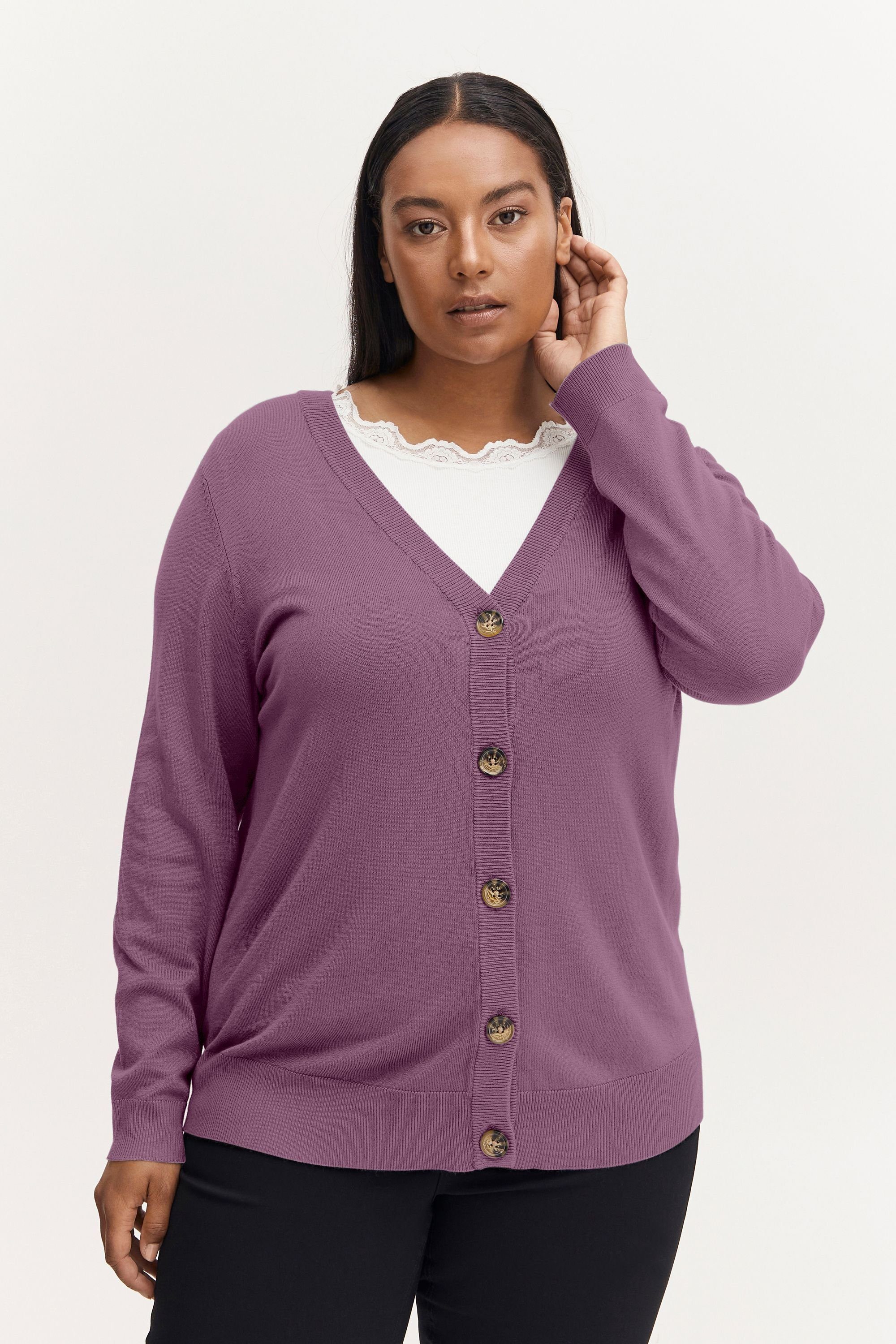 Fransa FPBLUME 2 CAR fransa Black Plum Strickjacke