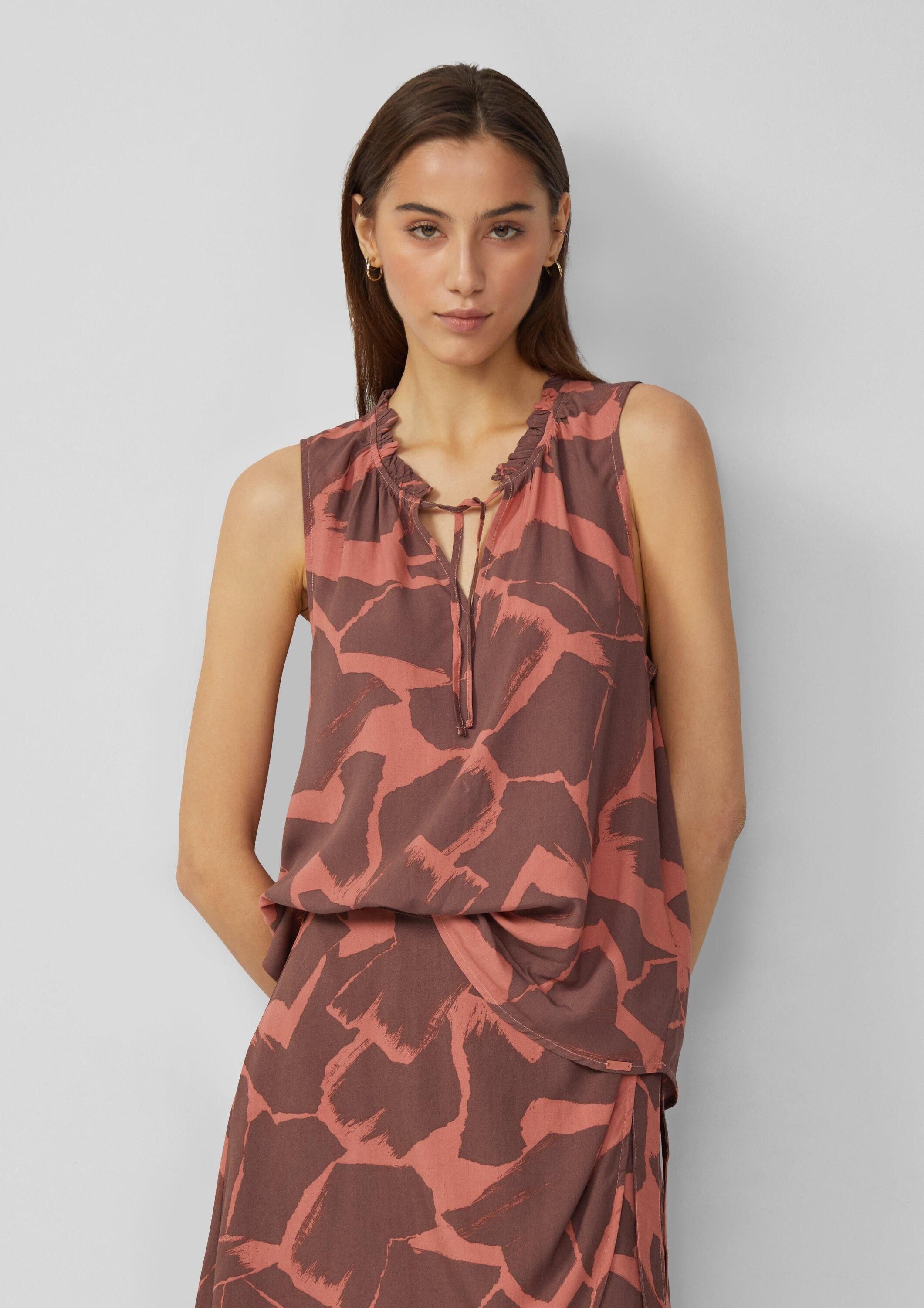QS Blusentop Bluse Blusentop aus Viskose