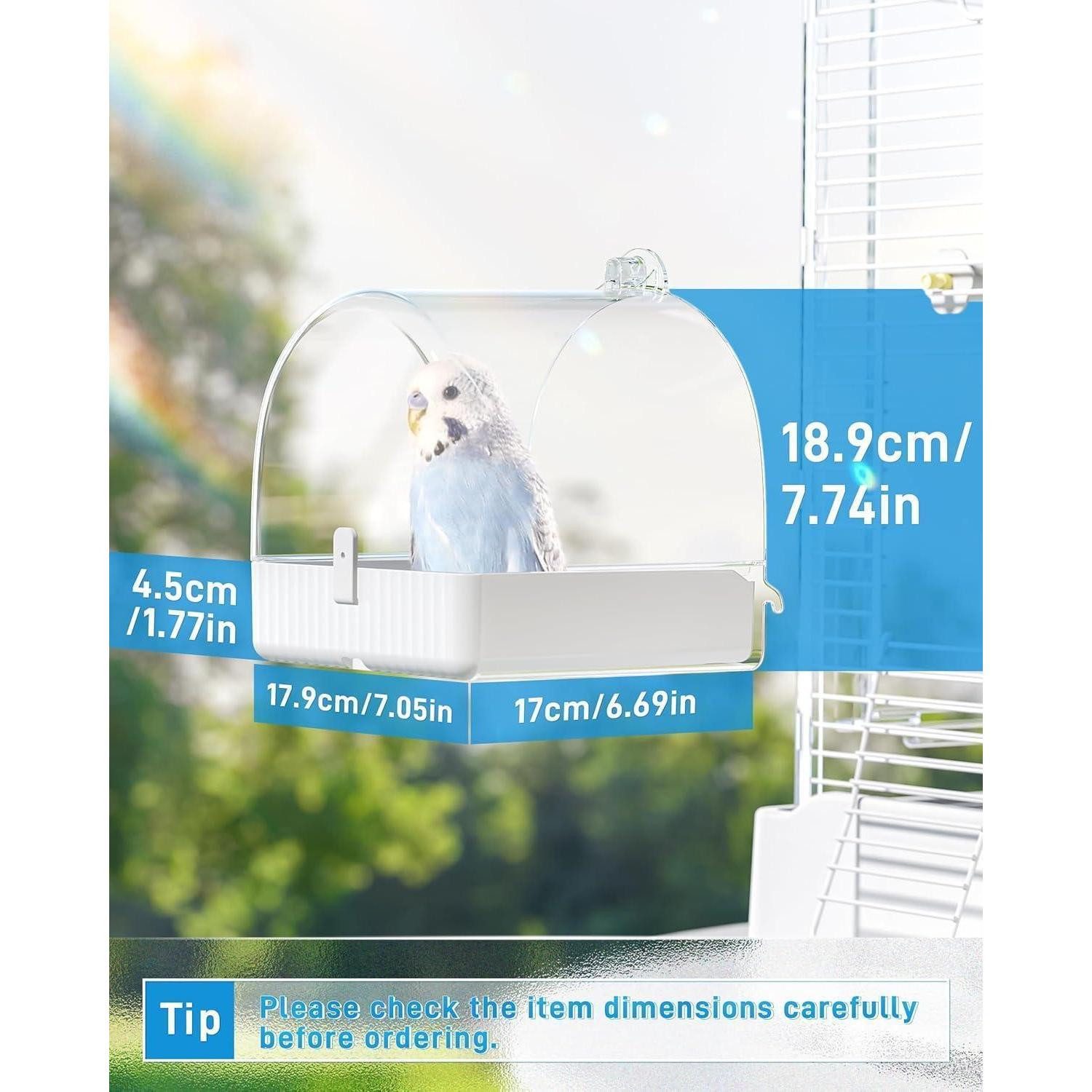 LuxusKollektion Vogeltränke Vogelbad Multifunktions-Hängender 3-in-1 Badehaus für Unzertrennliche