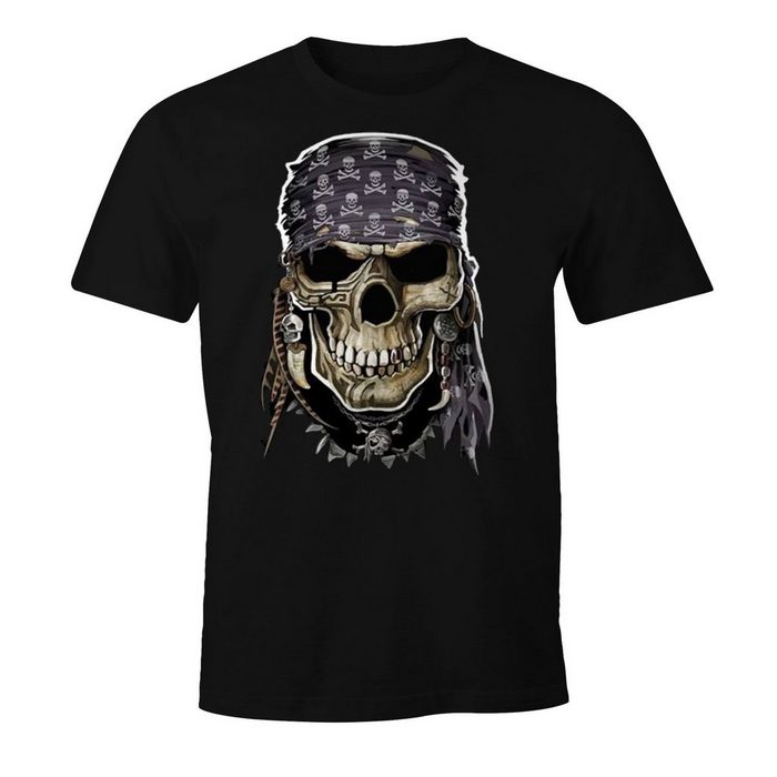 MoonWorks Print-Shirt Herren T-Shirt Pirate Skull Moonworks® mit Print