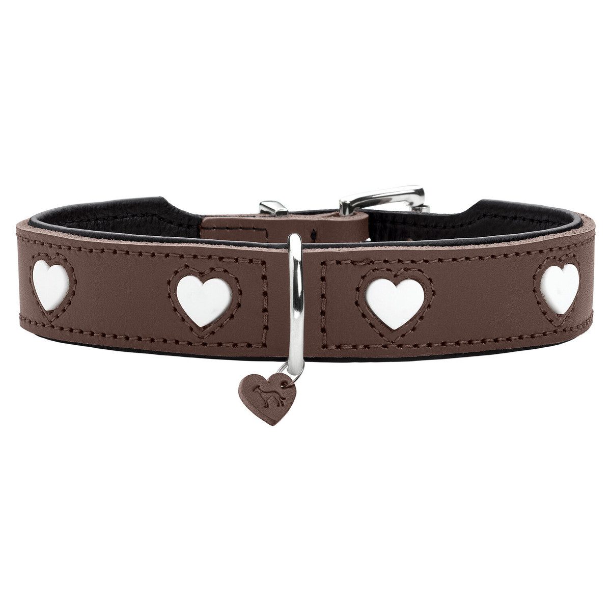 Hunter Tierbedarf Hunde-Halsband Halsband Love braun/schwarz
