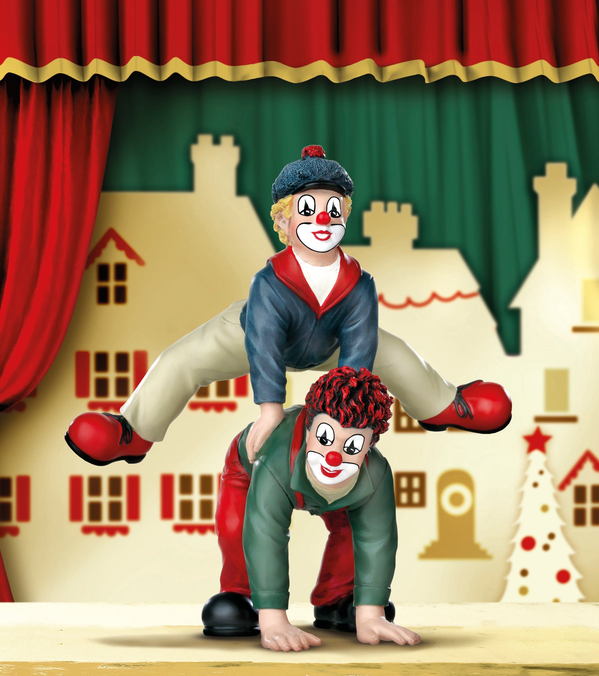 Bocksprung handbemalt, (1 Der Clown Wohnzimmer Sammelfigur Gildeclowns St), Dekofigur,