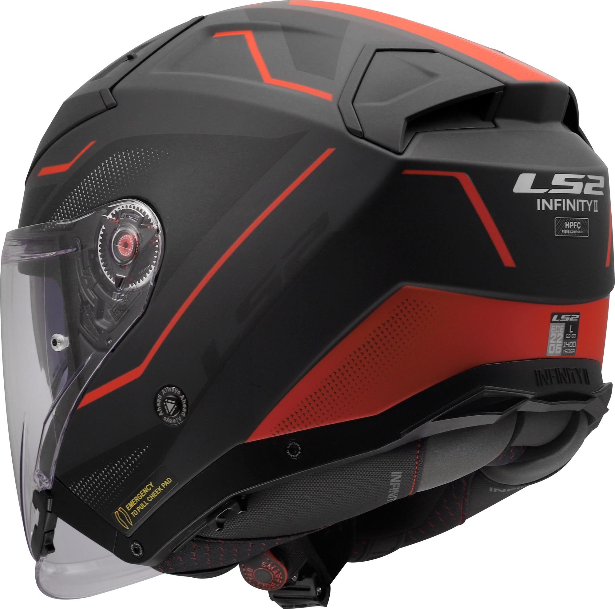 LS2 Motorradhelm OF603 Infinity II Veyron Jethelm, Atmungsaktiv