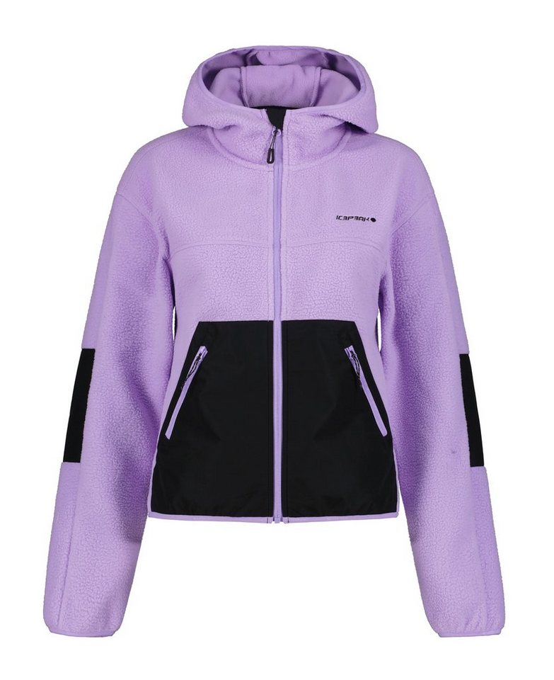 Icepeak Fleeceshirt LAVENDER mit Logoprägung auf der Brust, Aus  atmungsaktivem und wasserabweisendem Polyester