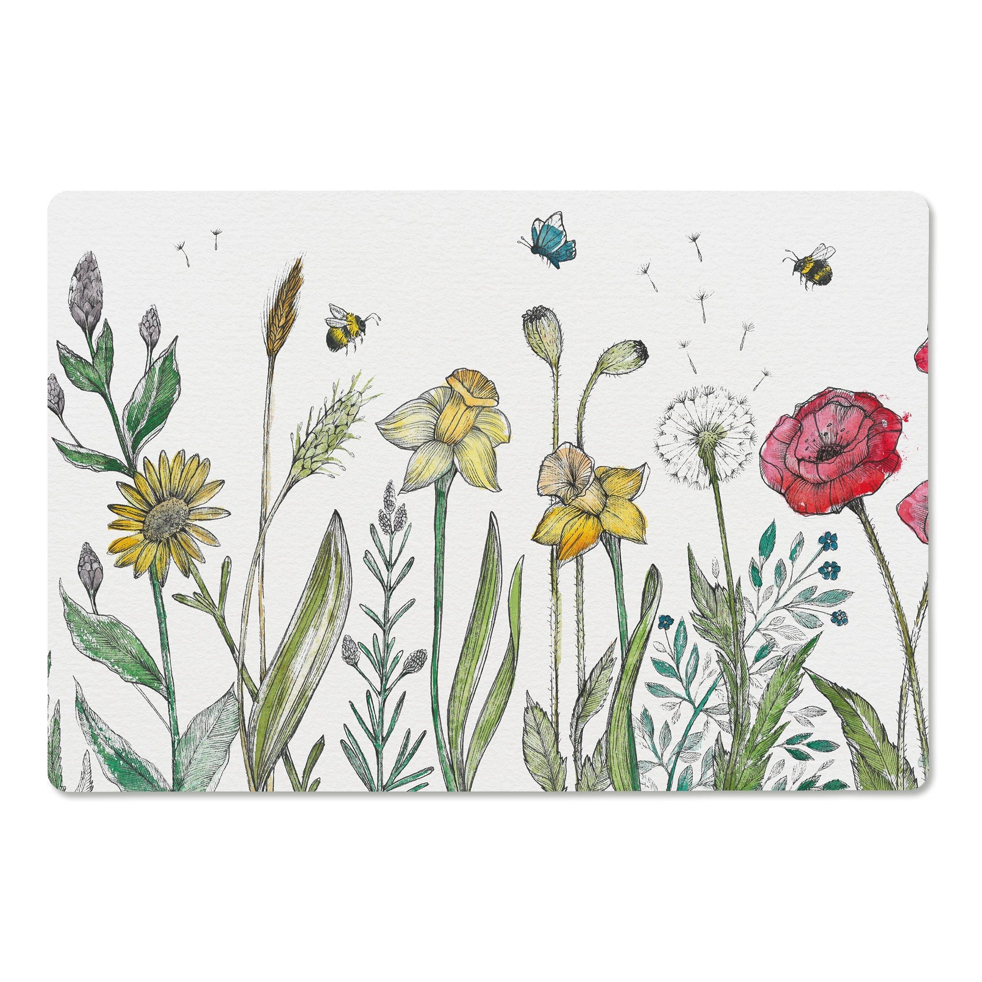 Ligarti Frühstücksbrett Holzbrettchen - Blumenwiese