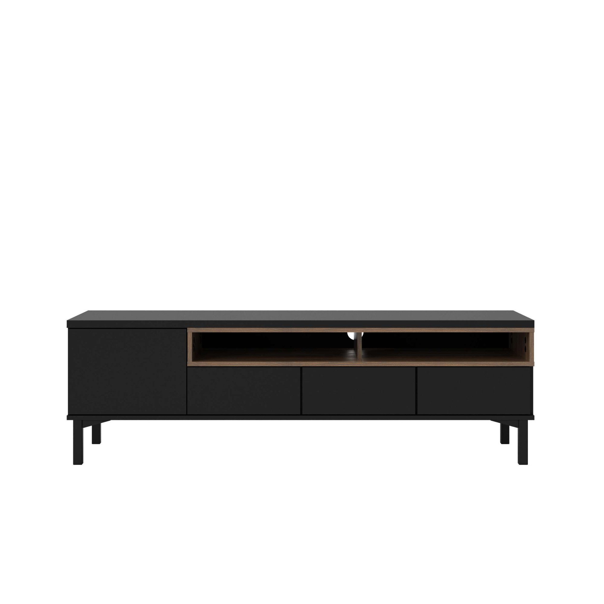 Home affaire TV-Board Roomers TV-Board, TV-Möbel, TV-Unit, Media-Möbel, Sideboard, Breite/Höhe 156/48 cm, 2 offene Fächer mit Rahmen-Optik, Kabelführung