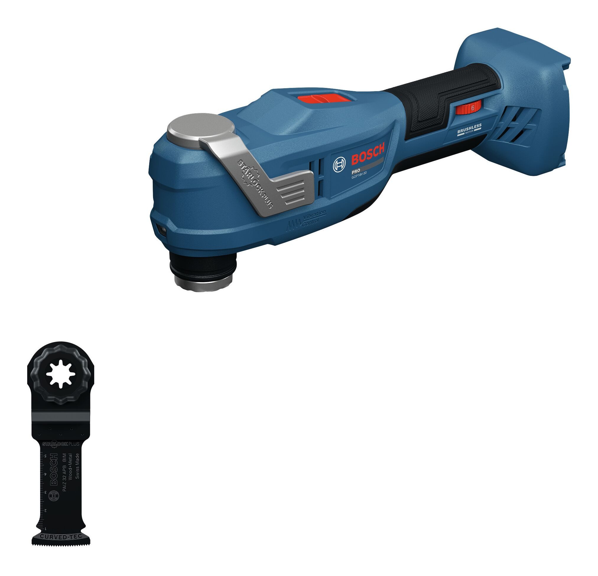 BOSCH Akku-Multischleifer GOP 18V-30, 18000 U/min, Multifunktionswerkzeug Ohne Akku - im Karton