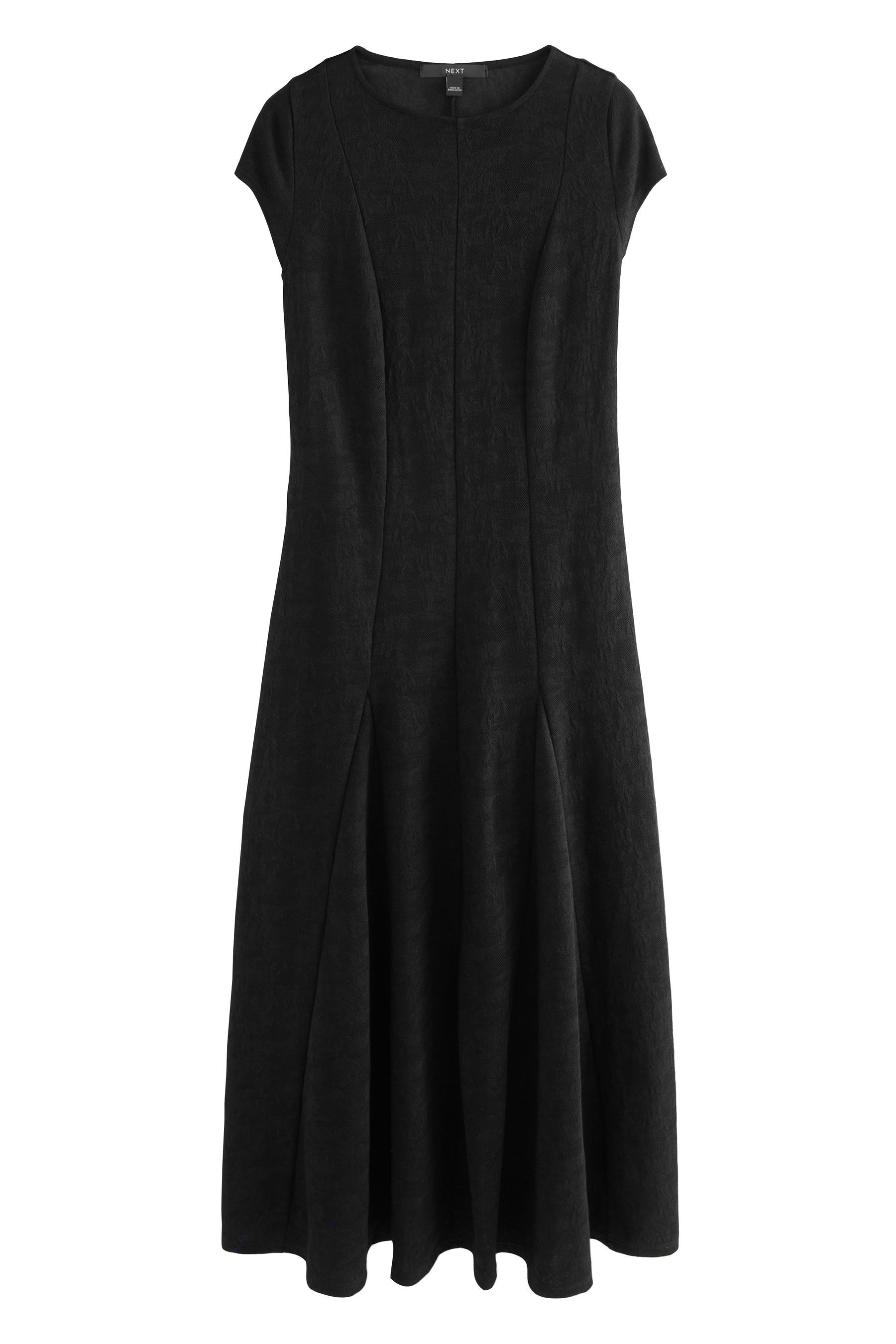 Next Midikleid Jacquard-Midikleid mit angesetzten Ärmeln günstig online kaufen