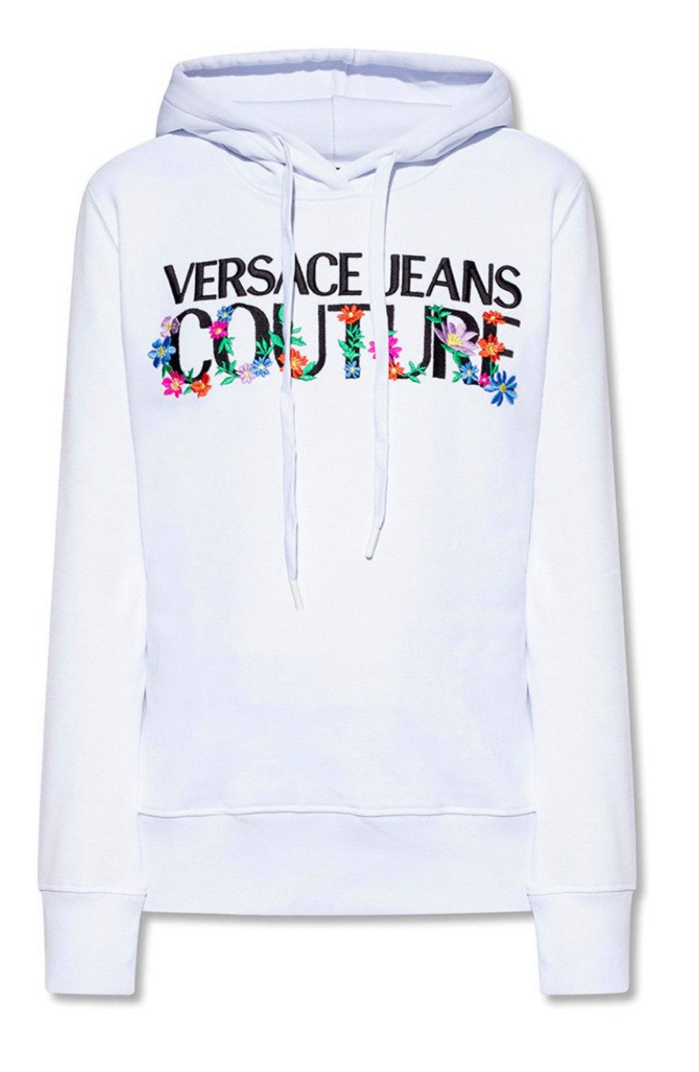 Versace Jeans Couture Hoodie Kapuzen Sweatshirt Hoodie Floral Stickerei Pullover Pulli mit Blumenstickerei