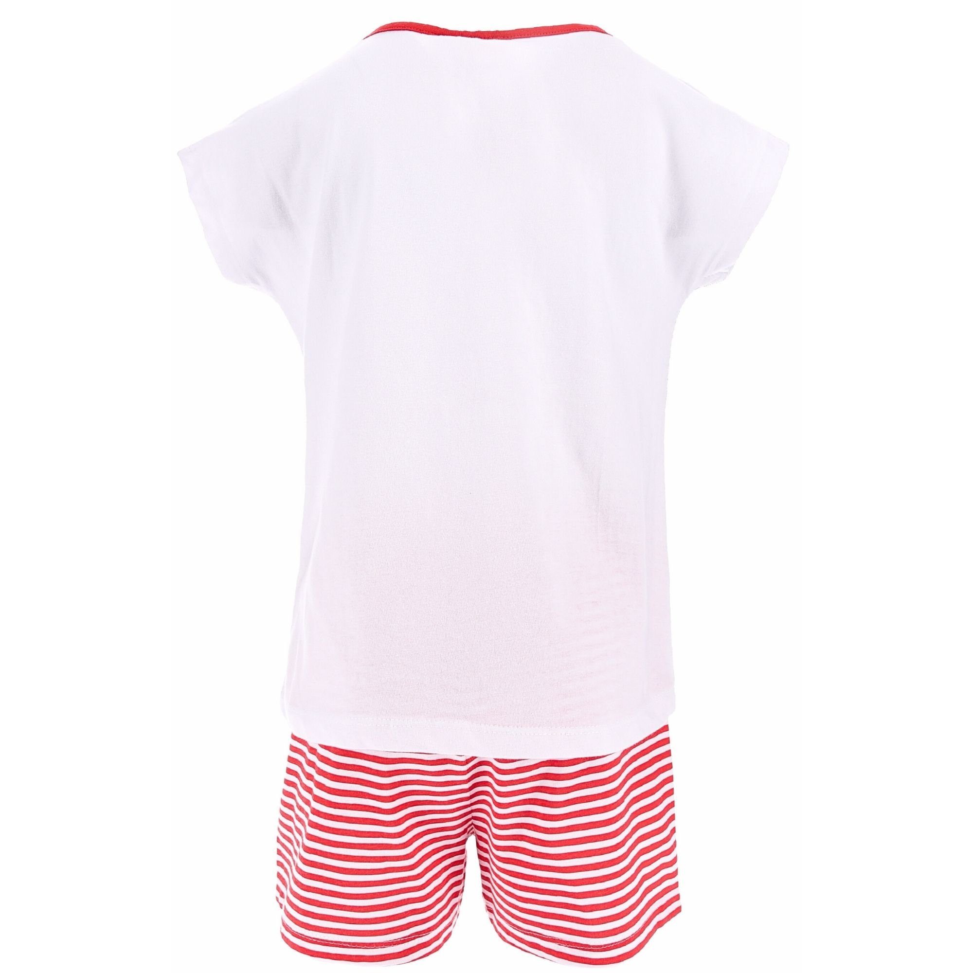 104-128 Mädchen Gr. (2 - - Miraculous kurz Set Ladybug tlg) Weiß Schlafanzug Ladybug Pyjama cm Shorty