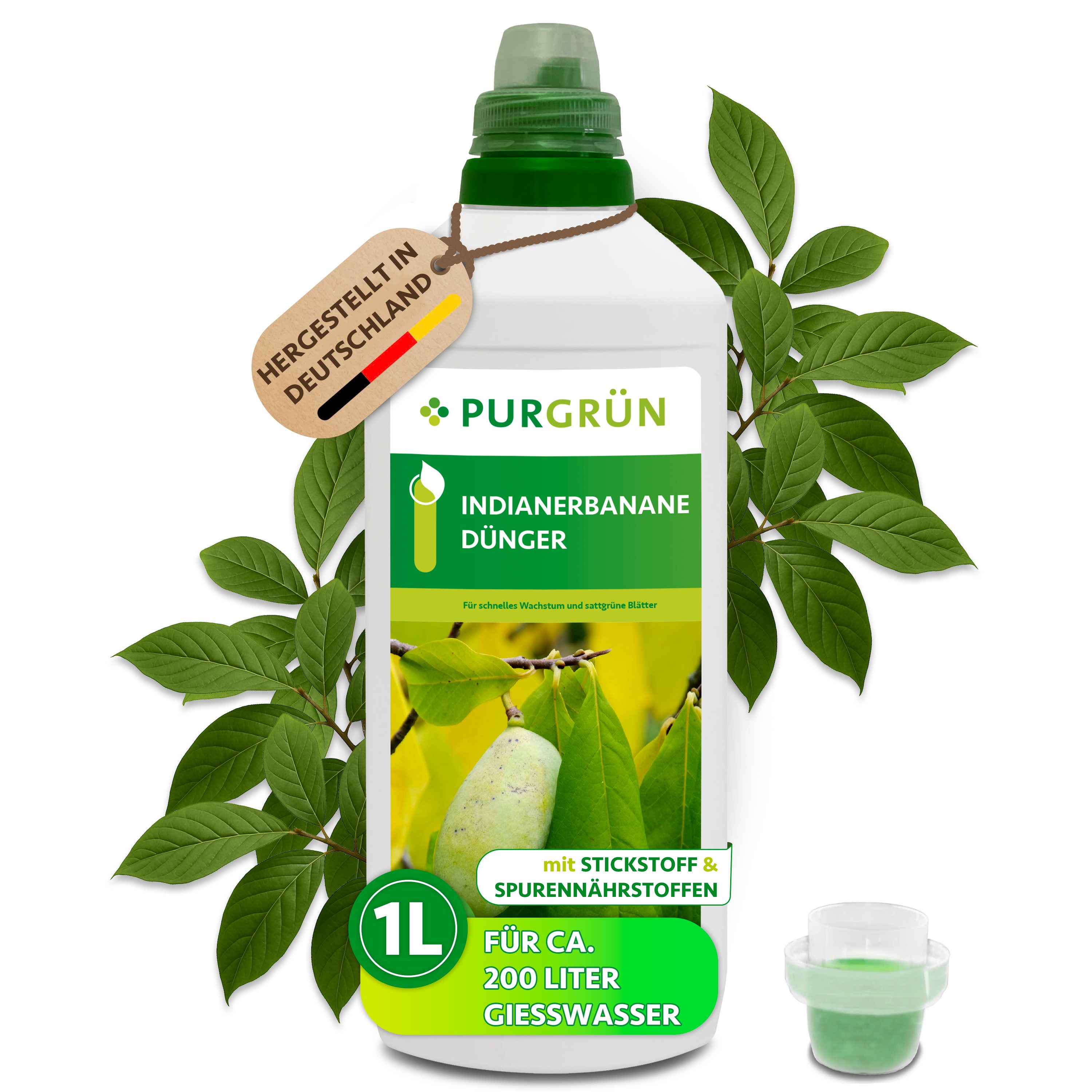 Purgrün Obstdünger Pawpaw Dünger, NPK 10+4+6, Wachstum, 1 Liter, Flüssigdünger, 1-St., 1 Liter