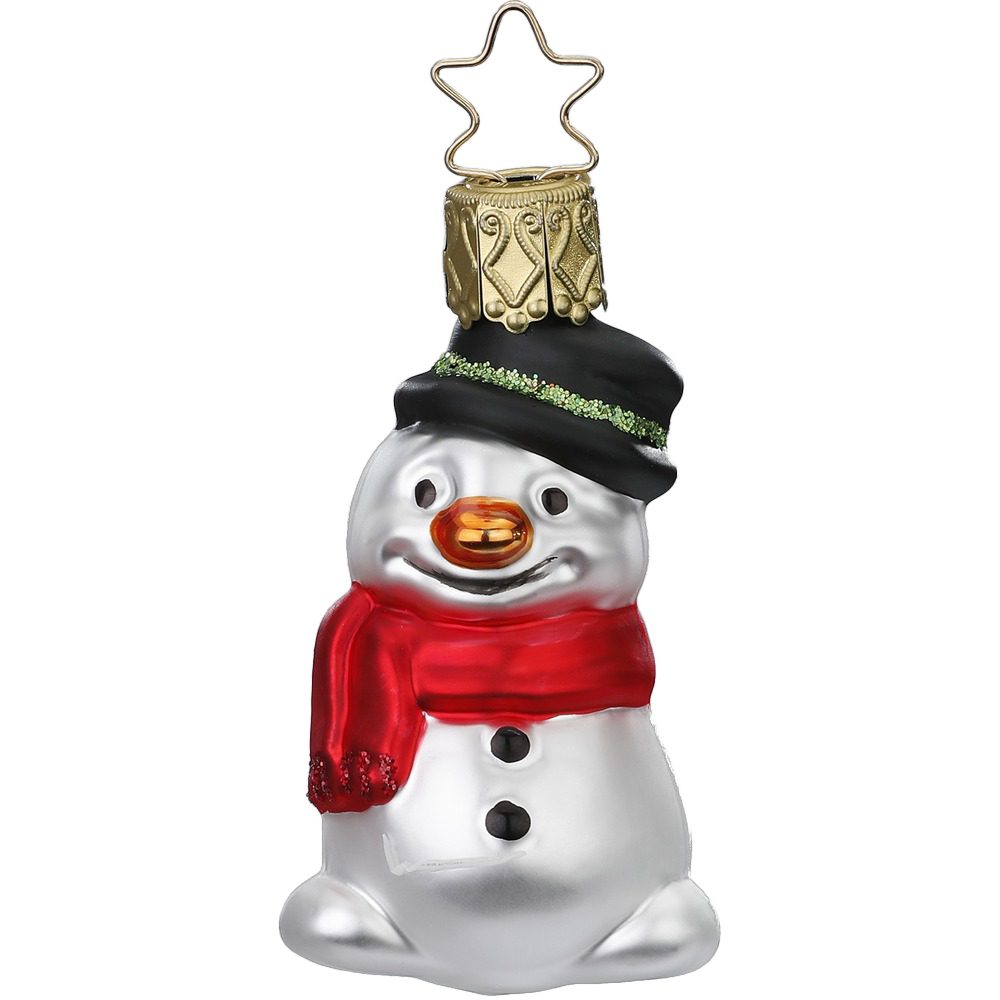 INGE-GLAS® Christbaumschmuck Schneemann, Mini Schneemann (1-tlg), mundgeblasen, handbemalt