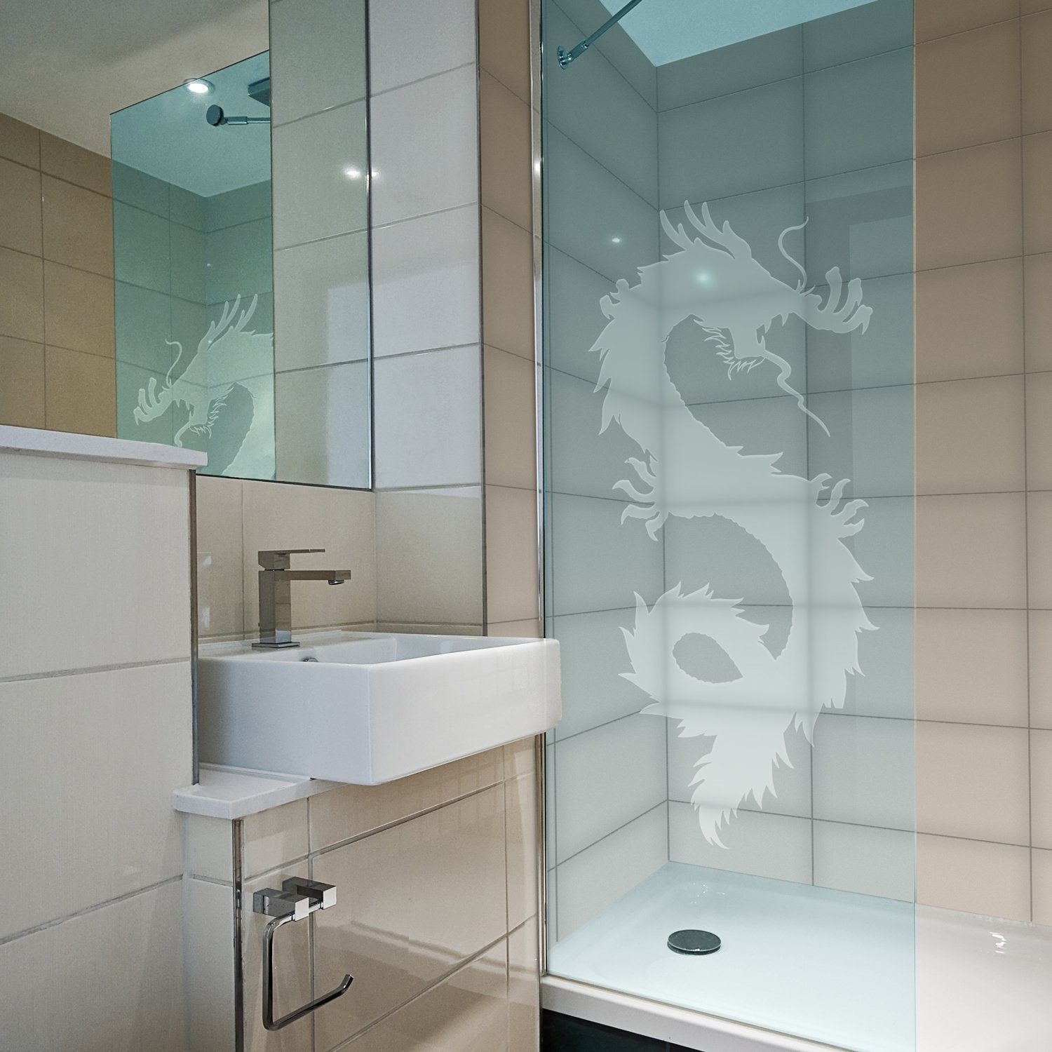 atFoliX Fensterdekoration atFoliX Glasdekorfolie Drache FX-Sticker