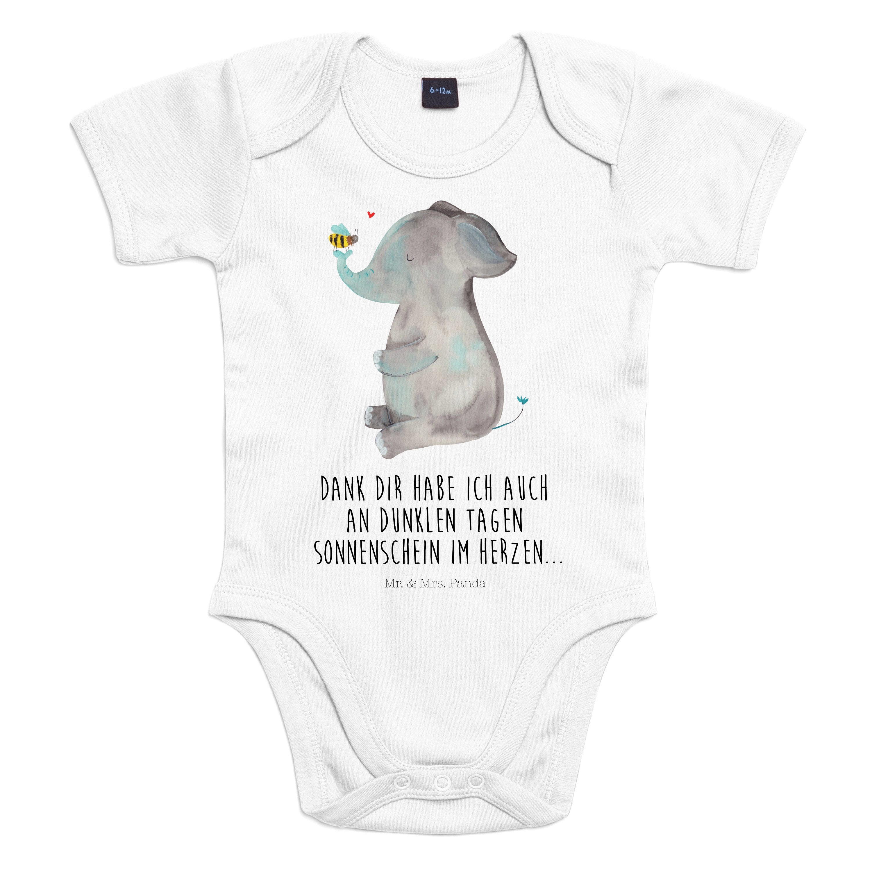 Mr. & Mrs. Panda Strampler 18. - 24. Monat Elefant Biene - Heather Grey - Geschenk, Baby Erstaus (1-tlg)