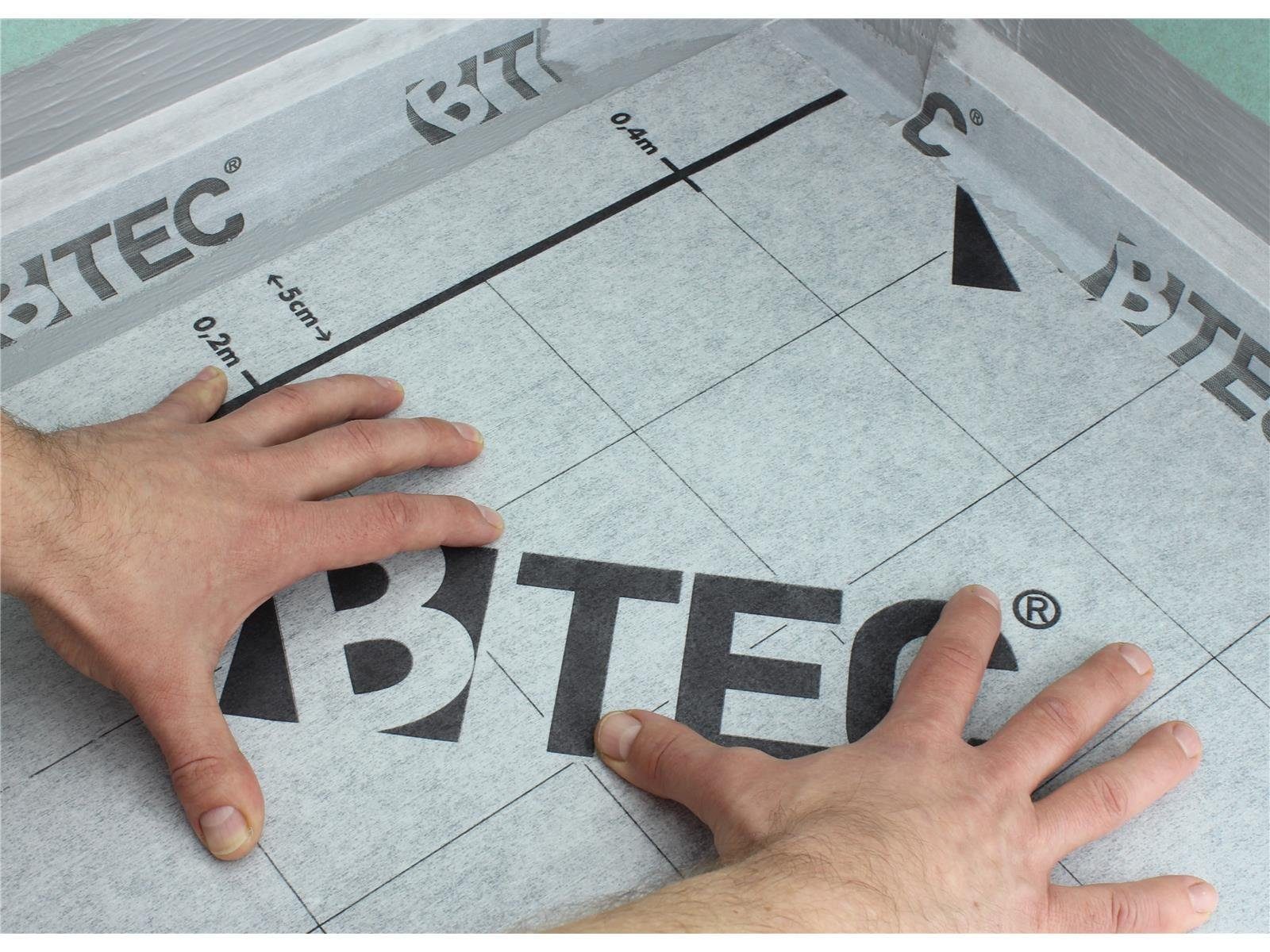BTEC Wannenabdichtband Abdichtungsbahn Entkopplungsmatte BTEC 1000 mm breit lfd. Meter
