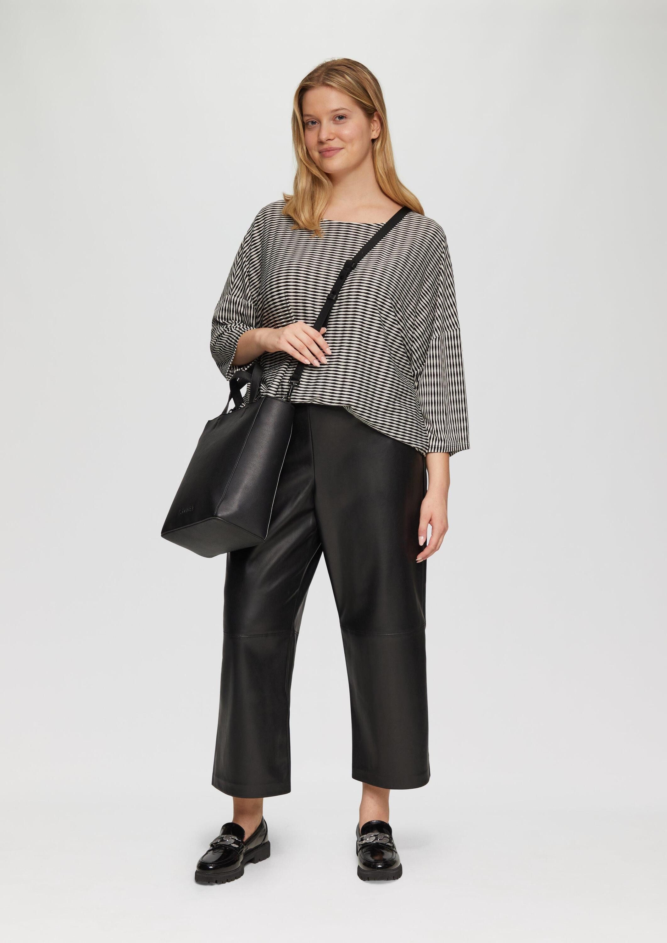 s.Oliver 3/4-Arm-Shirt T-Shirt Strukturiertes Shirt mit Fledermausärmeln