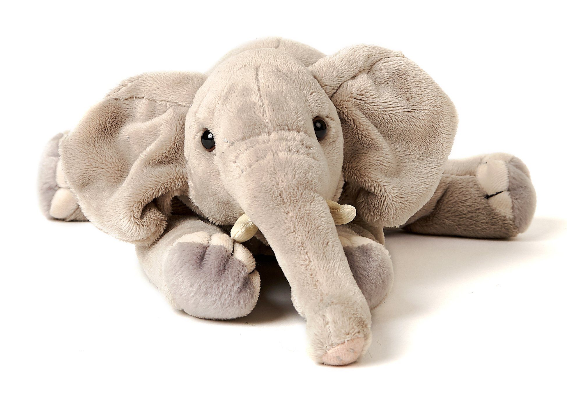 Uni-Toys 27 - (Länge) - Kuscheltier Plüsch-Elefant - liegend zu cm Elefant, Füllmaterial % recyceltes Plüschtier, 100