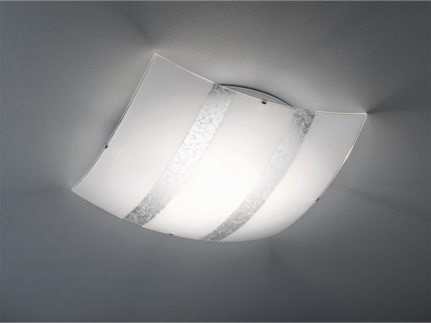 Silber meineWunschleuchte Warmweiß, mit Ø30cm große wechselbar, Design, stylische Deckenleuchte, Dekor LED Lampenschirme Opal-Glas LED