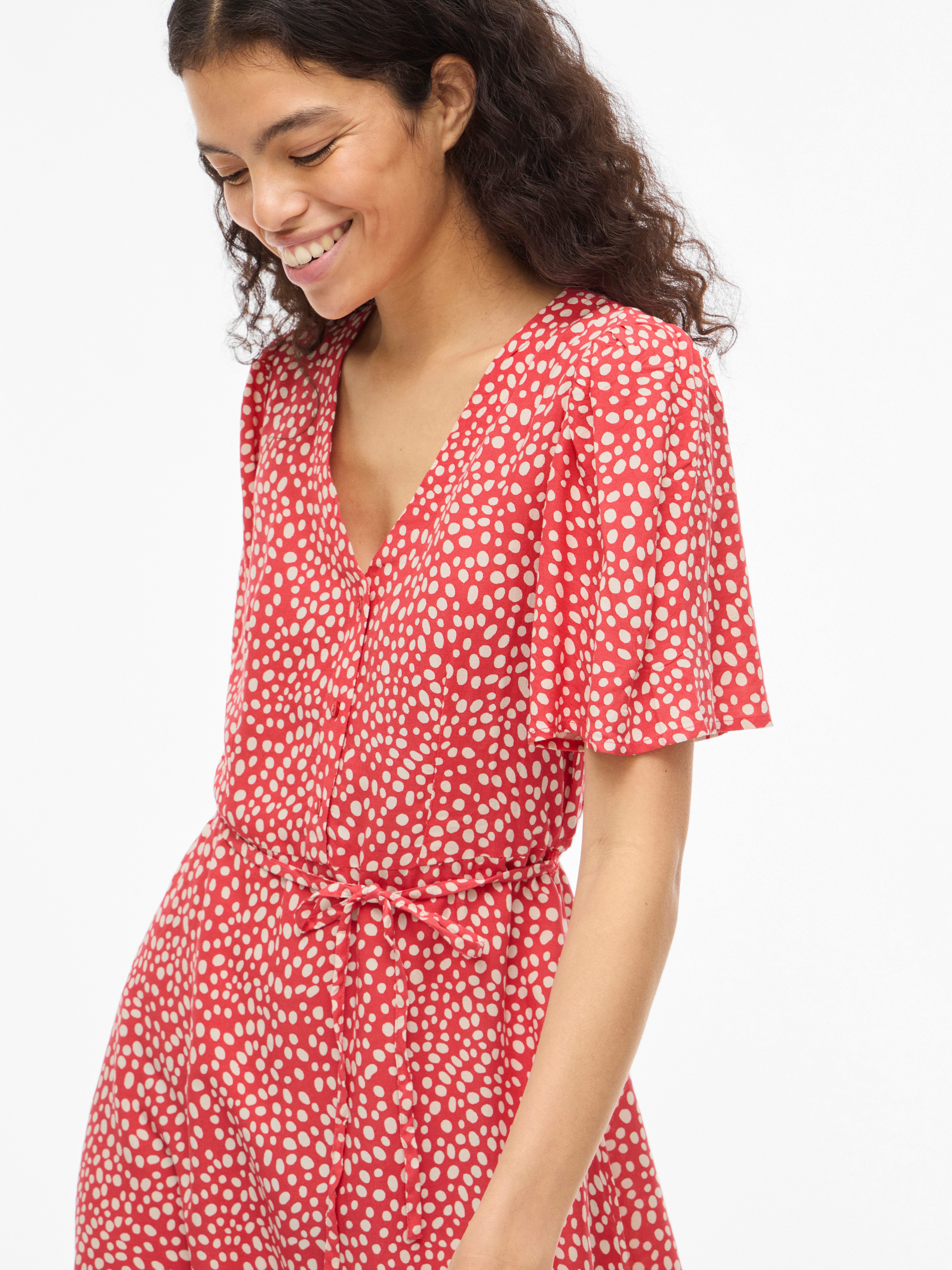 Vila Minikleid VIGRACE V-NECK S/S SHORT DRESS - NOOS Sommerkleid