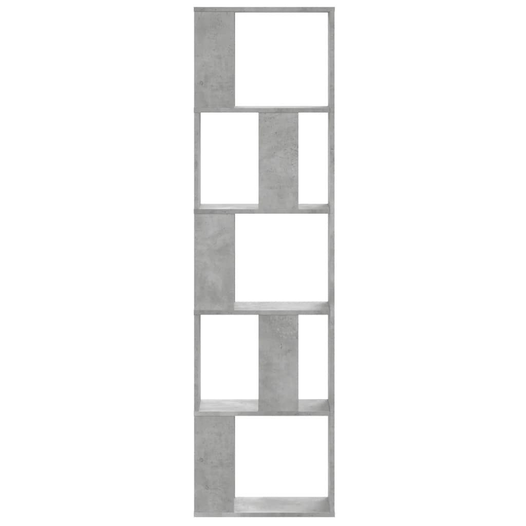 furnicato Bücherregal Betongrau 45 x 23,5 x 162,5 cm aus Holzwerkstoff, 1-tlg., Stabiles Standregal mit getrennten Fächern als Raumteiler fürs Büro