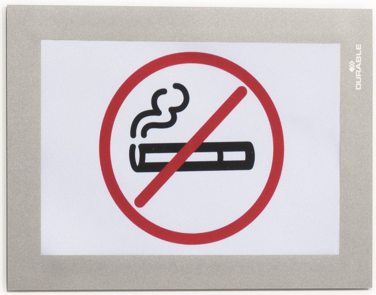 DURABLE Fächermappe Magnetrahmen Duraframe selbstklebend A6 metallic silber VE=2 Stück