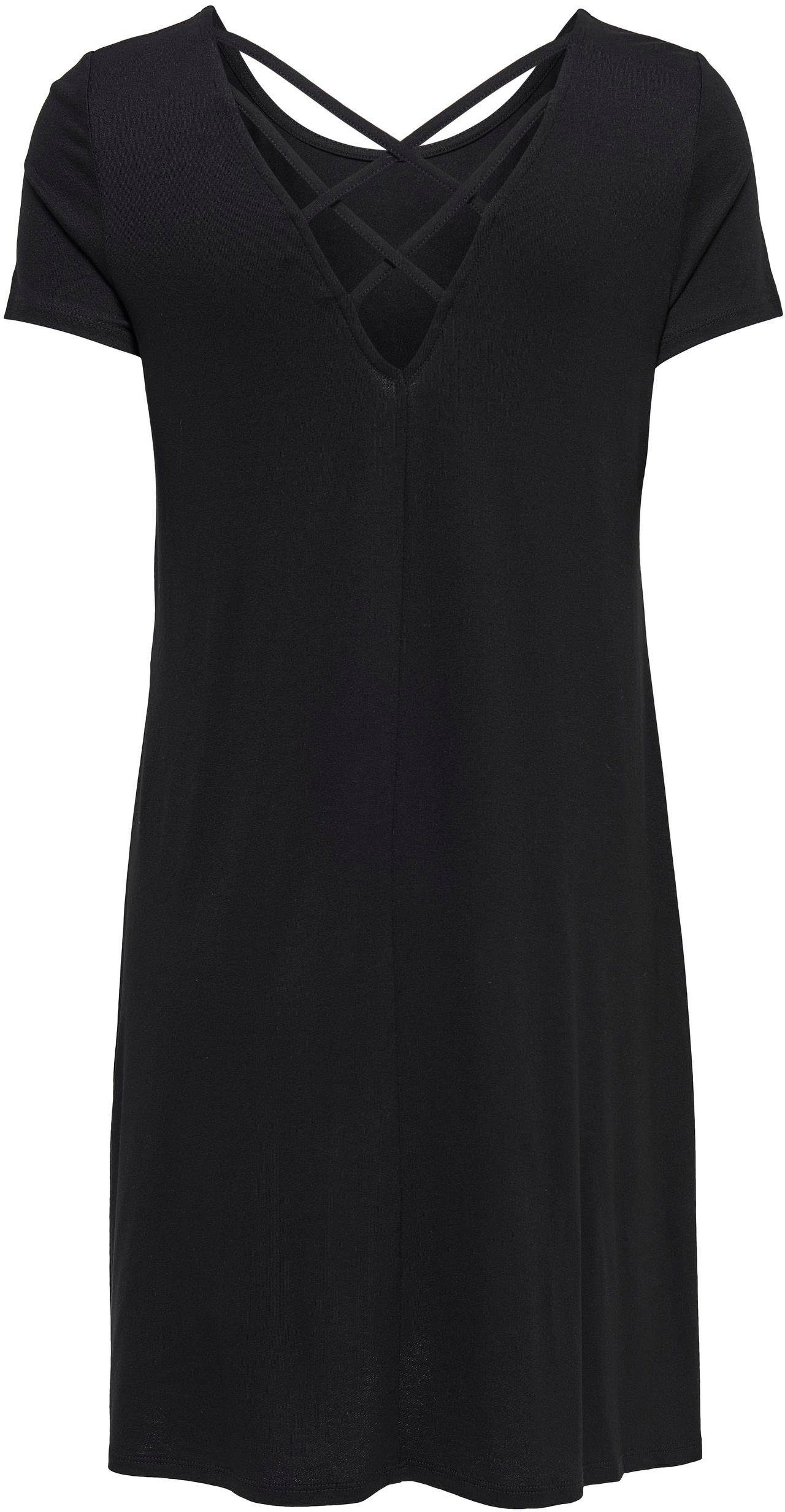 ONLY Minikleid ONLBERA BACK LACE UP S/S DRESS JRS NOOS Viskosemischung, regular fit, Rundhals – Bild 4 von 5