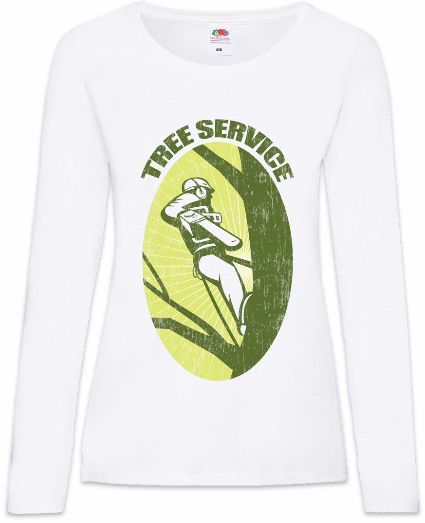 Langarmshirt Tree Service II Damen Langarmshirt Holzfäller Axt Waldarbeiter Förster
