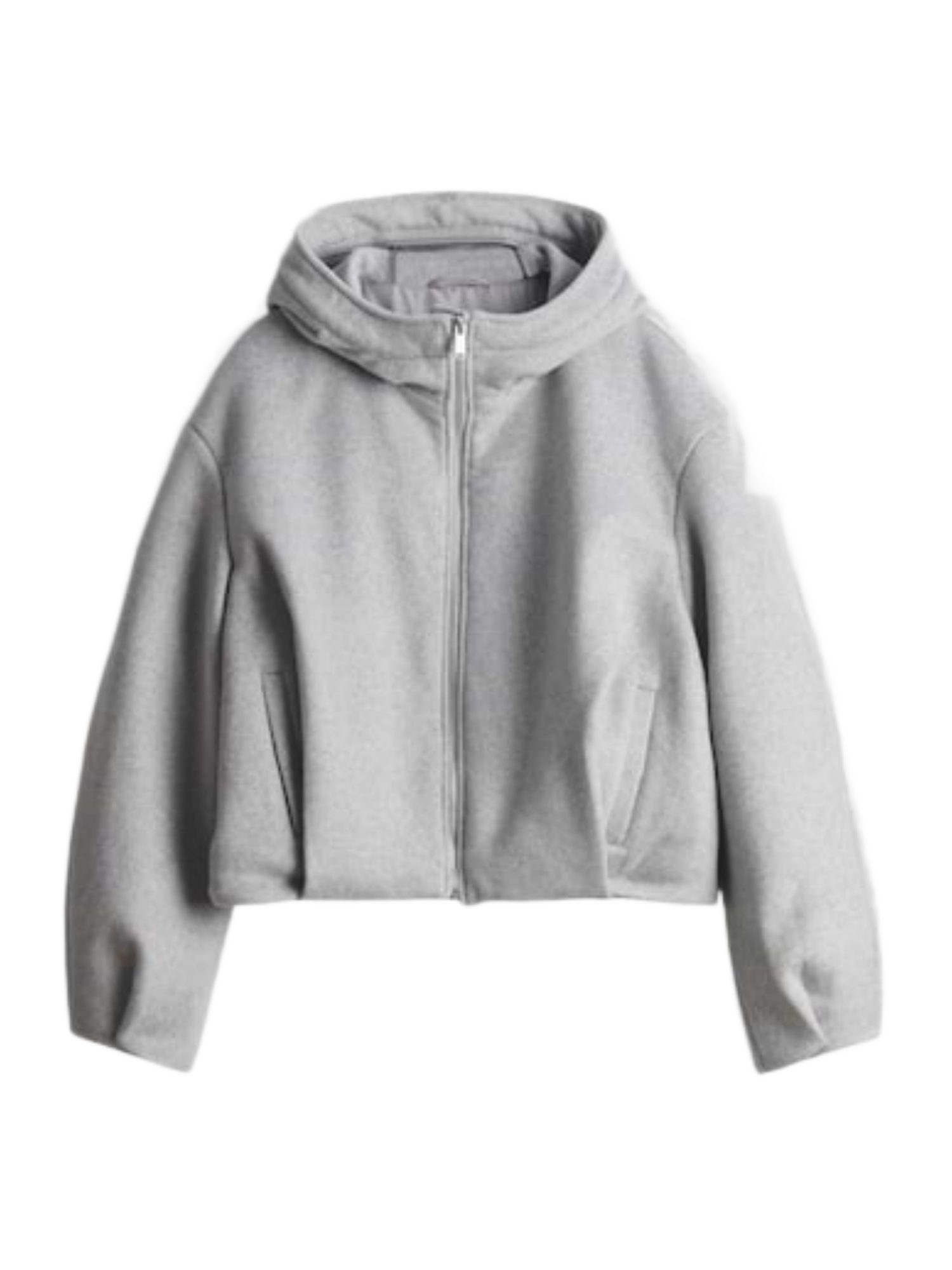 OPUS Kurzjacke grau,Casual,Wolle,Unifarben,Stehkragen,Langarm,Loose Fit