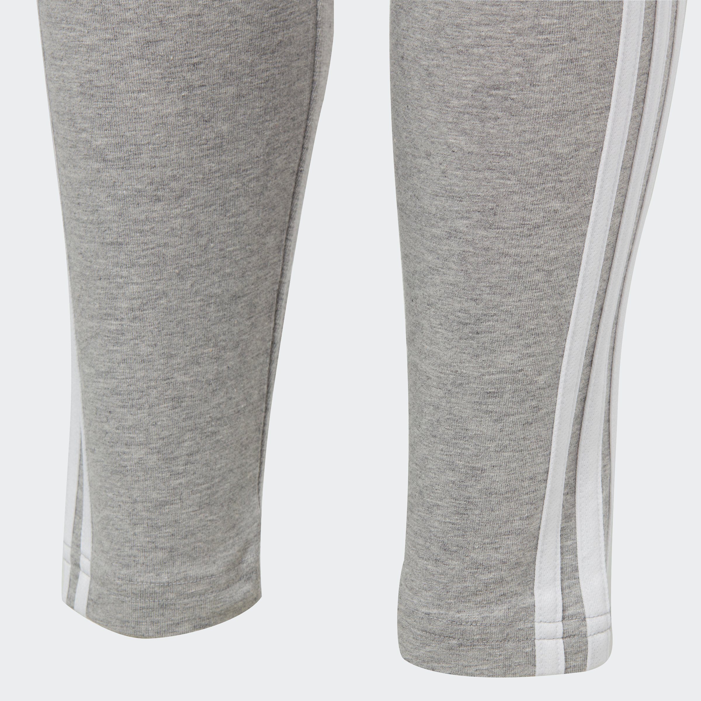 adidas Sportswear Leggings ESSENTIALS 3-STREIFEN White COTTON Medium / (1-tlg) Heather Grey