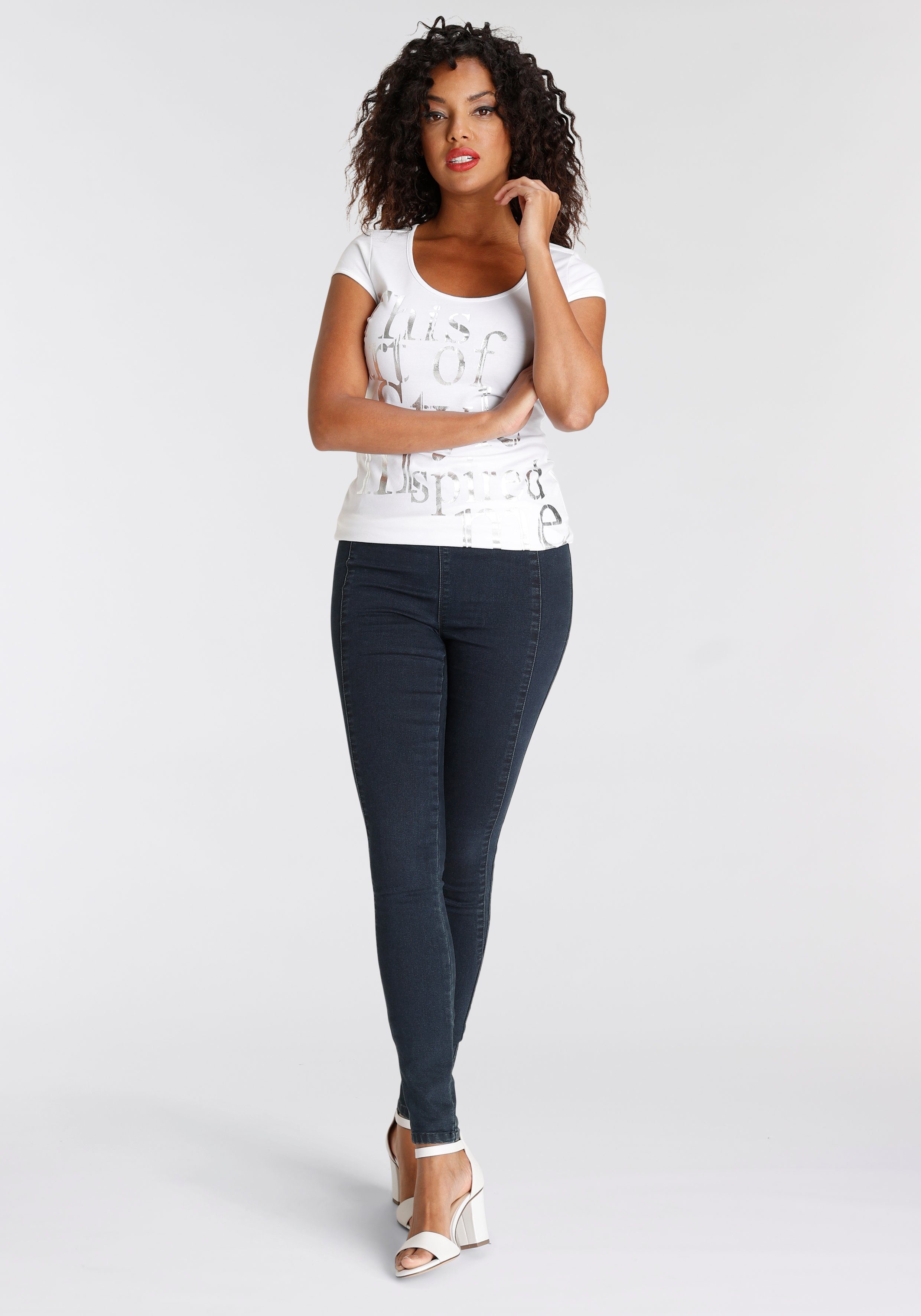 Arizona Jeansjeggings extra-eng geschnittene Beinform, hohe Leibhöhe