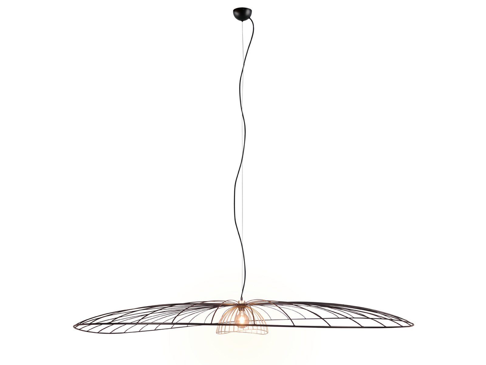 Reality Leuchten LED Pendelleuchte mit Gitter Lampenschirm Metall Ø 200cm, Dimmfunktion, LED wechselbar, warmweiß, groß Designer Hängelampe hängend für hohe Decken Treppenhaus & Galerie