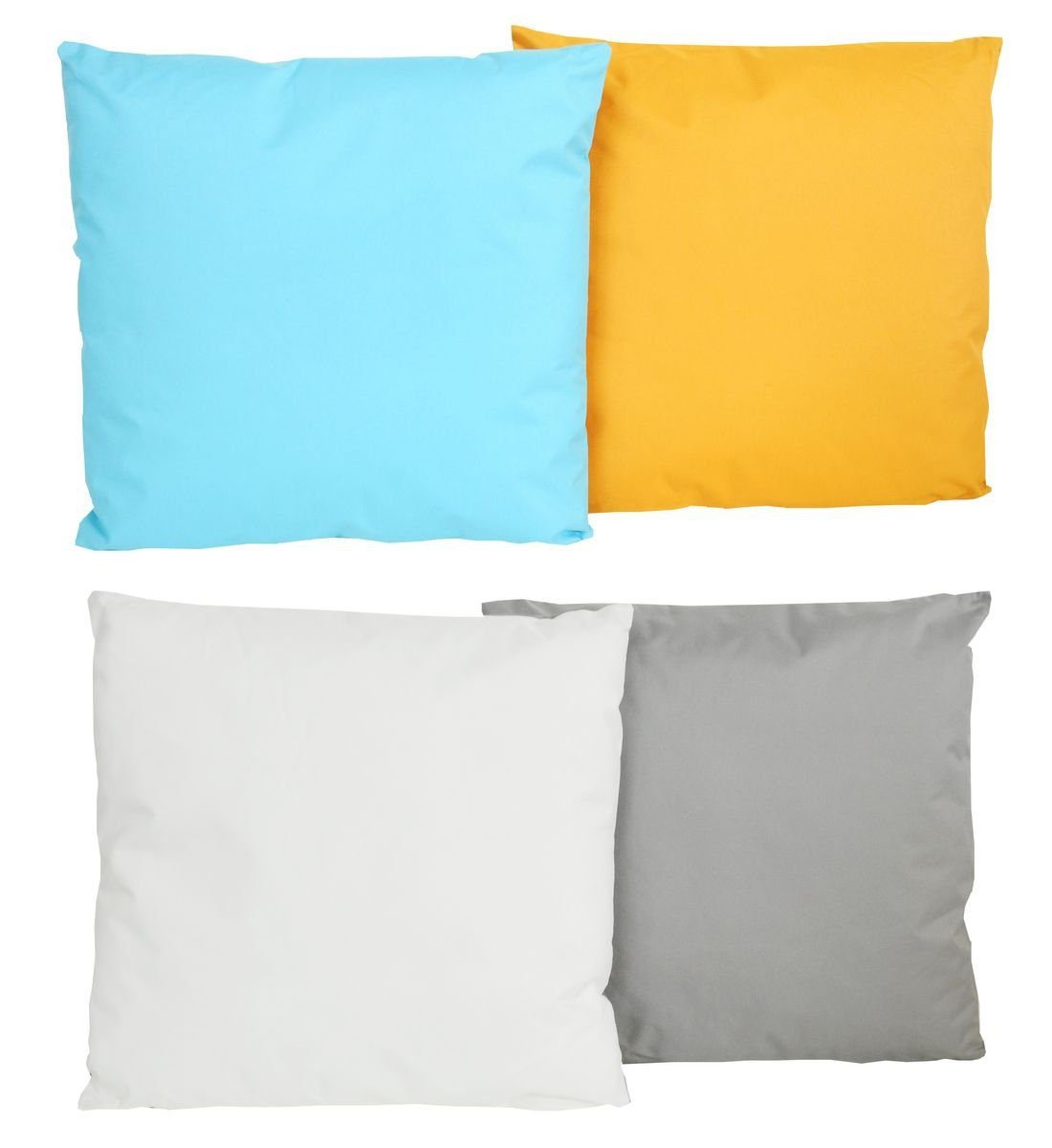 JACK Dekokissen 4x JACK 2-farbiges Wende Outdoor Lounge Kissen 45x45cm inkl. Füllung, mit Lotus-Effekt, Robust, Strapazierfähig, für Innen & Außen geeignet