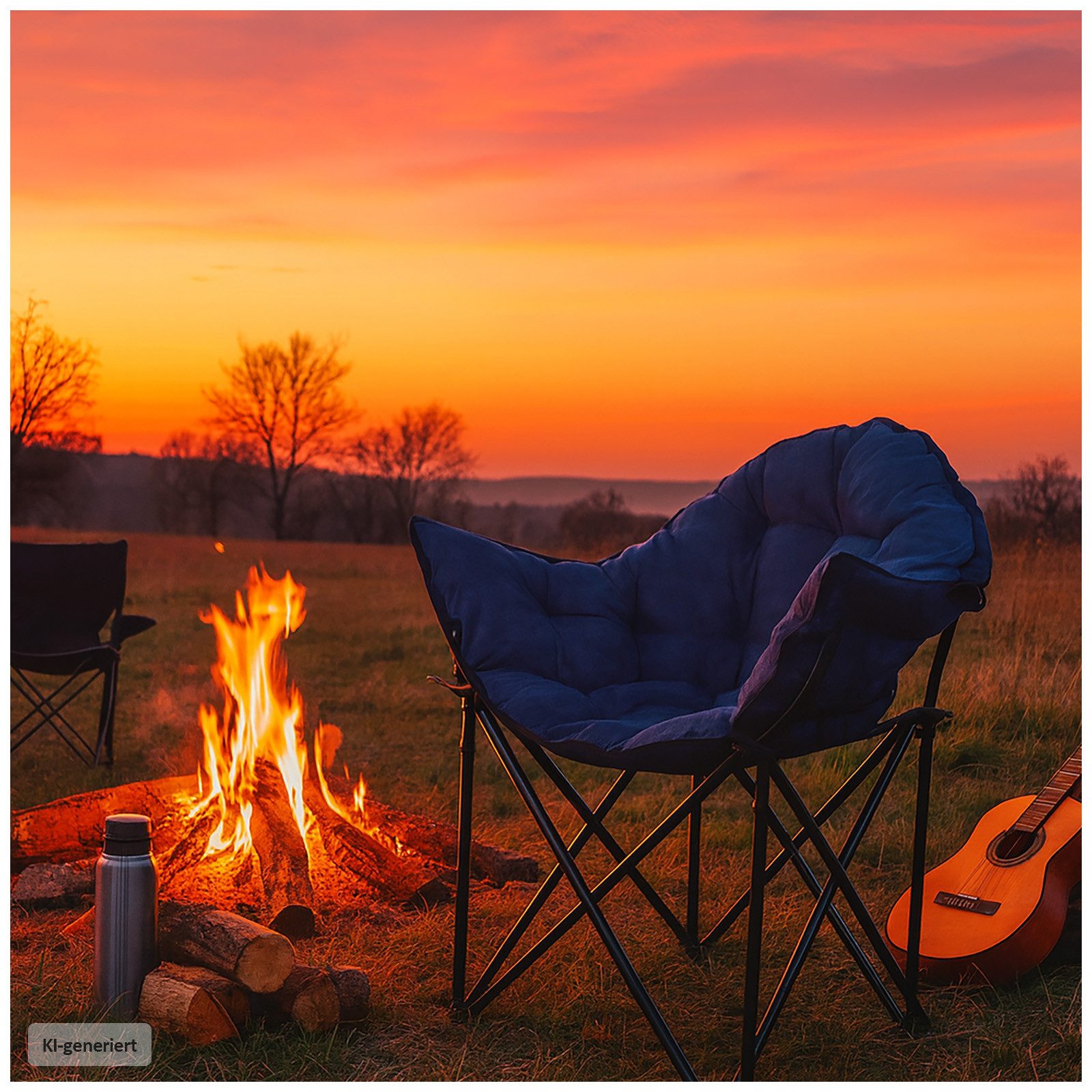HTI-Living Klappstuhl Klappbarer Komfortsessel mit weichem Velvet Bezug (Stück), Campingstuhl