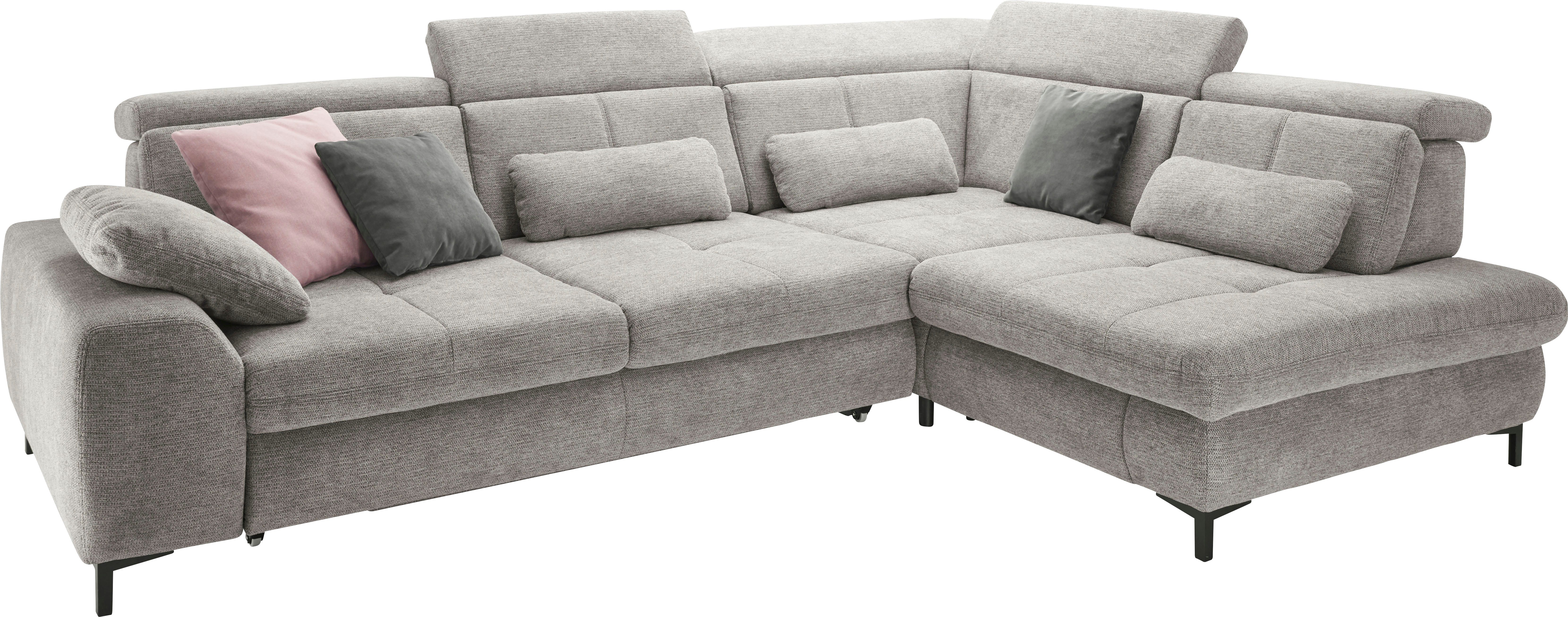 set one by Musterring Ecksofa SO 3400 Sitzhöhe 47cm oder 49cm, Sitztiefe verstellbar, B/T 317/220 cm, Kaltschaumpolsterung, Flachgewebe, whlw. mit Funktionen, Sitzhöhe 47