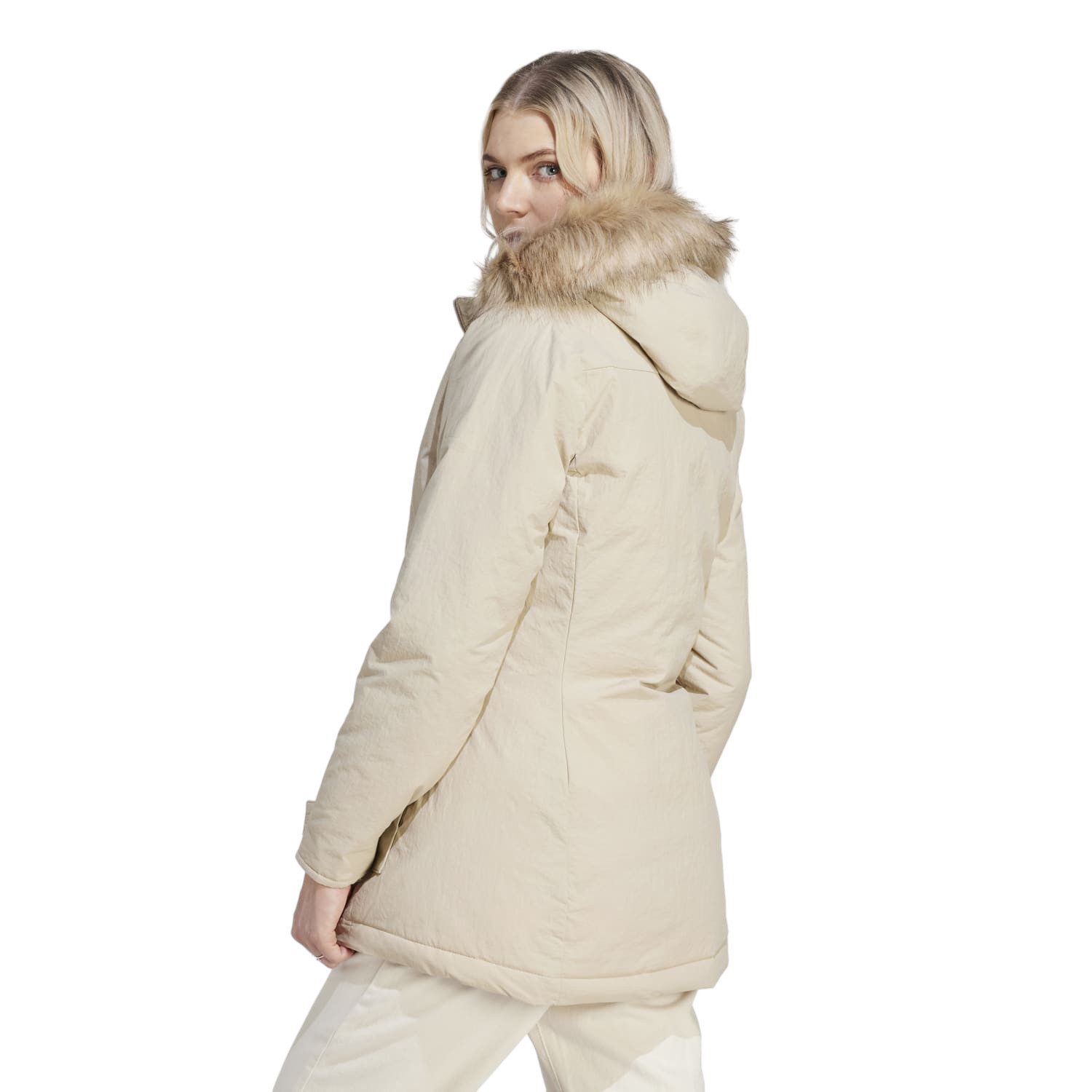 adidas Performance Wintermantel Hooded Fur Parka (wasserabweisend) beige Da günstig online kaufen
