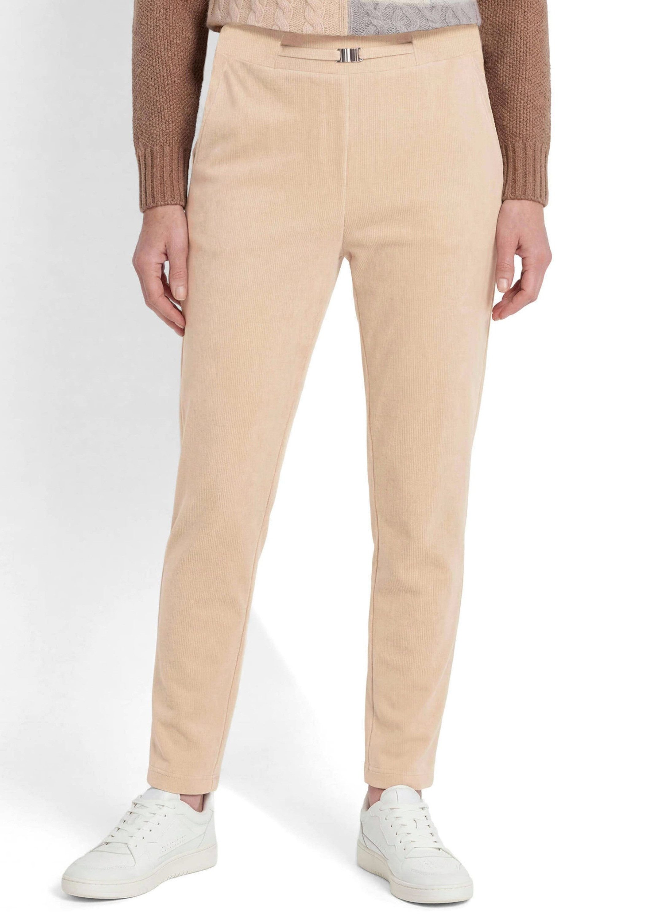 GOLDNER Stoffhose Cordhose SARA mit Taschen Weiche Jerseyhose mit Schlupfbund und konischem Bein, aus Babycord